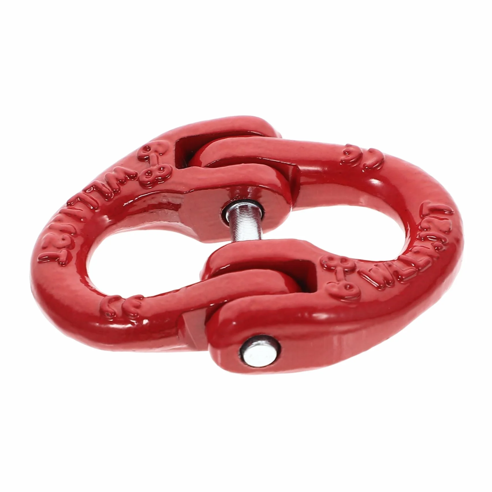 Eslabón Conector de Cadena de Acero Rojo para Remolque, Cierre Rápido y Bloqueo Seguro, Doble Anillo para Elevación y Tracción Industrial