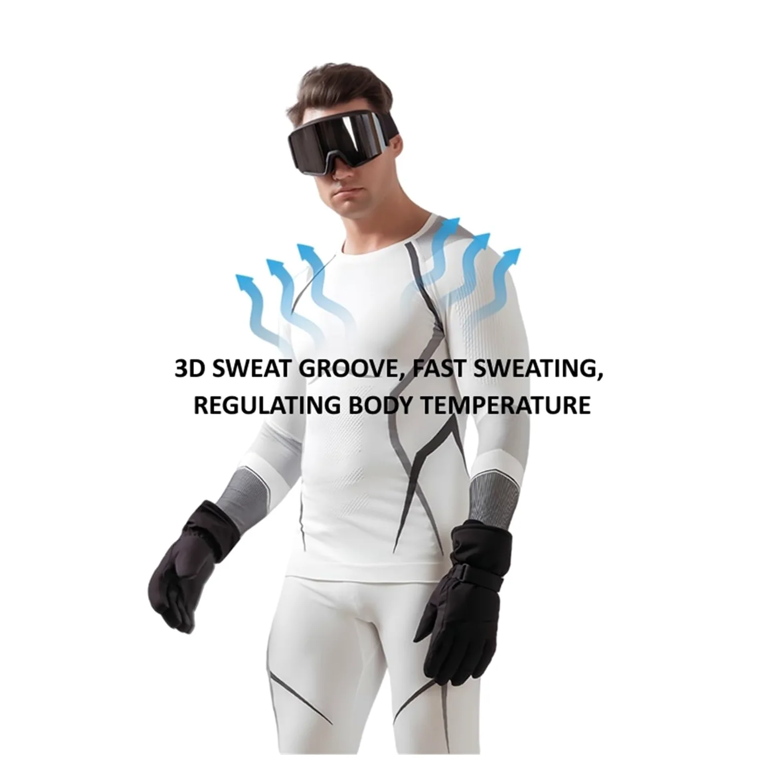 Conjunto TéRmico Transpirable Ropa Conjuntos de ropa interior térmica de esquí for hombre y mujer, chándal de secado rápido, transpirable, for esquí, snowboard, invierno Para El FríO Invierno, Deporte