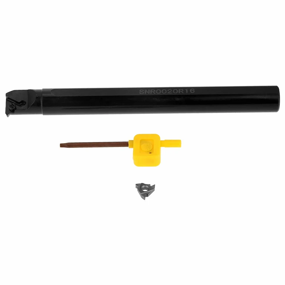 SNR0020R16 Herramienta de Torneado de Rosca 20 mm × 200 mm Soporte Interno Barra de Mandrinar + Inserto 16IR AG60