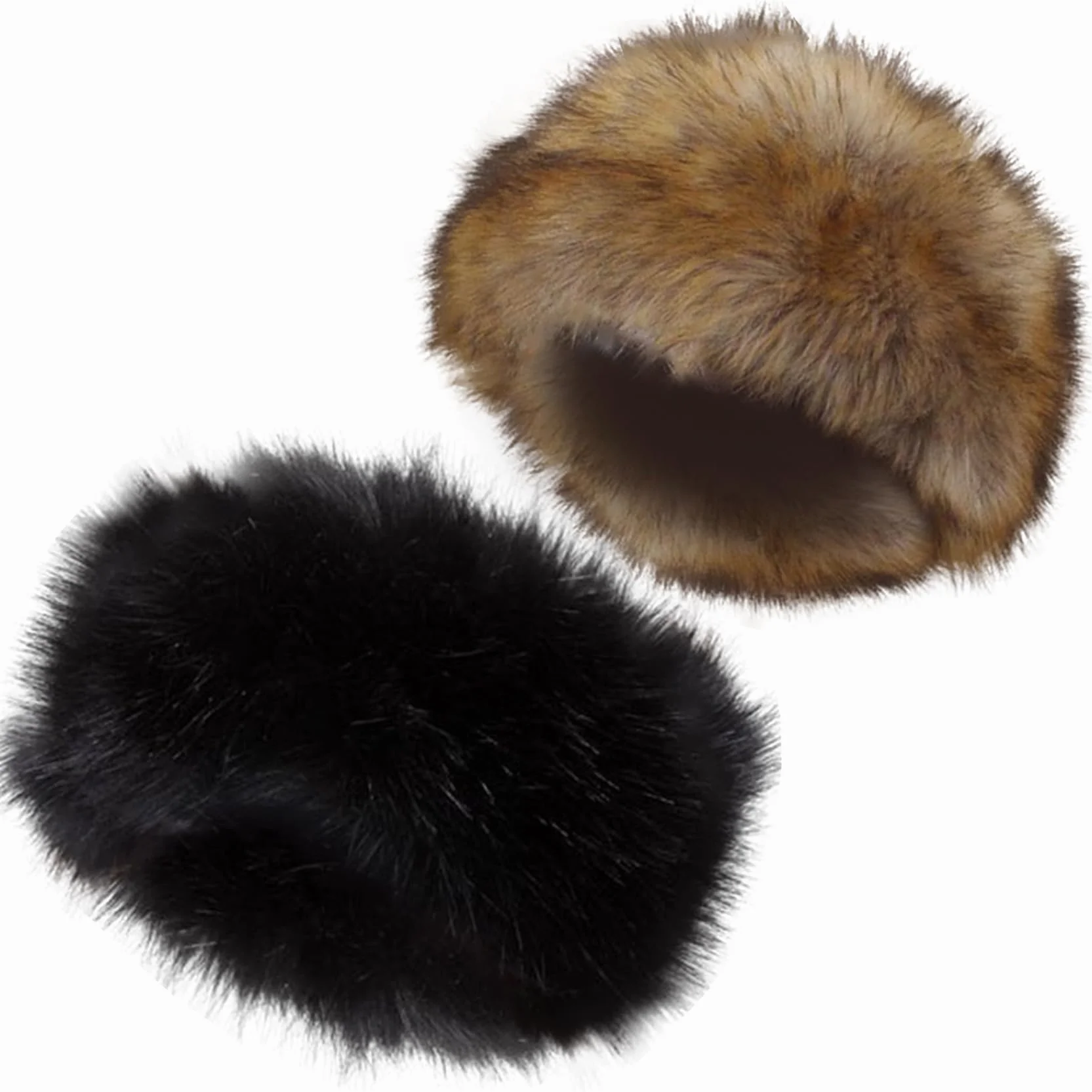 NIDONE Sombrero de Piel sintéxu Grueso Tibia sin Top sin Diadema de Pieles con la Banda de Moda de la Oreja de Moda elástica Sombreros de Pieles de Invierno Lavables para Mujeres