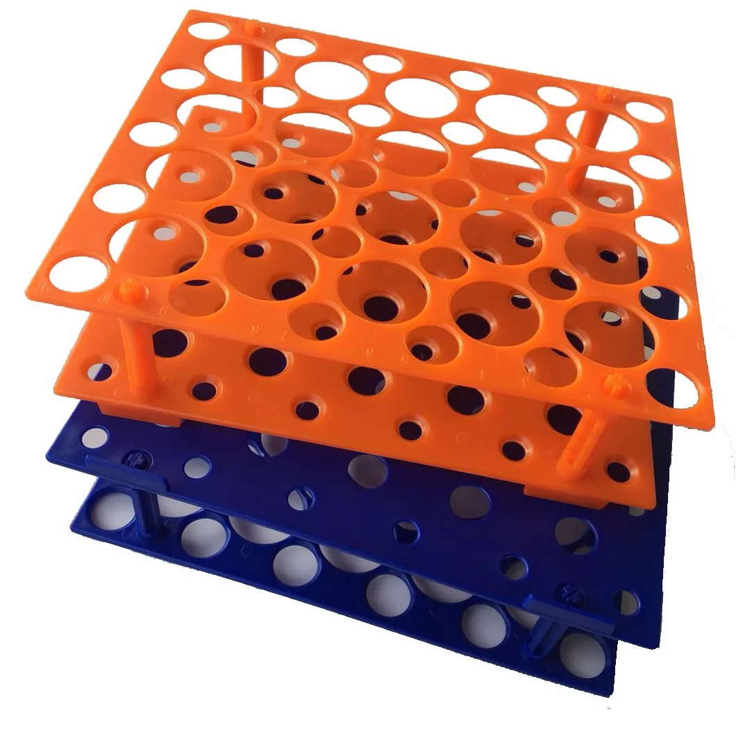 MUHWA Gradilla para Tubos de Centrífuga 50 Cavidades 10/15/50 ml Naranja Azul Laboratorio