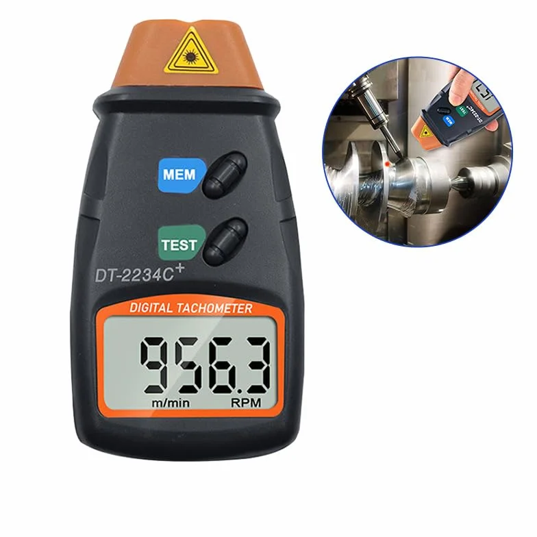 Tacómetro de mano Digital Laser Fotografiado Photo Velocímetro láser sin contacto RPM
