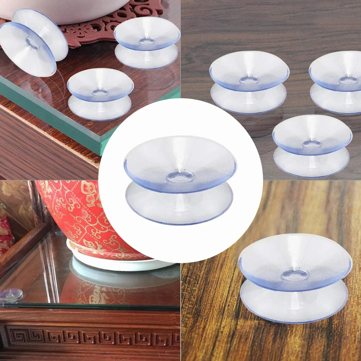 Ventosas De Doble Cara Transparentes 10 Piezas PVC Antideslizante para Cristales Mesa Cocina Baño Espejo