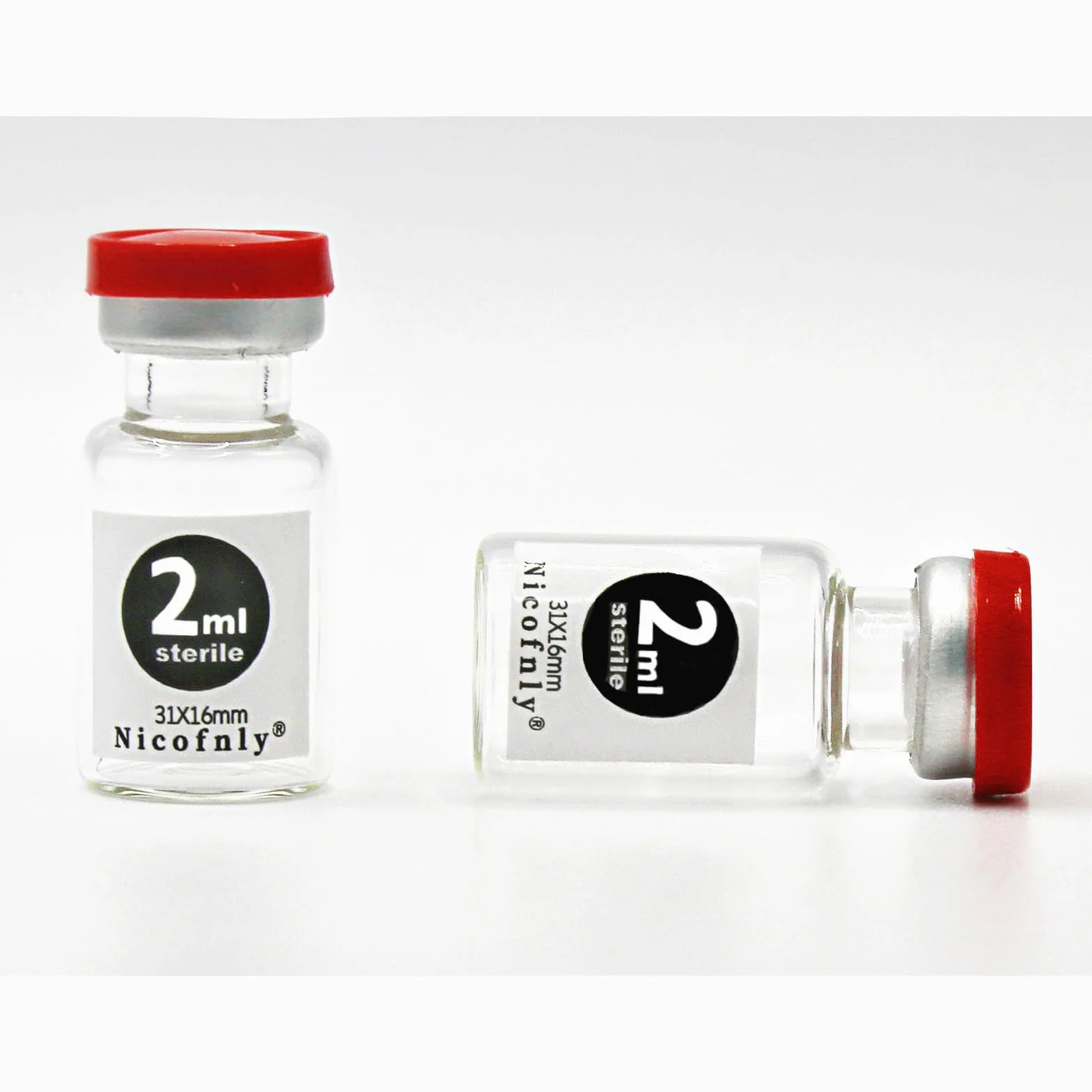 Viales de vidrio estériles 2ml 10 uds con puerto de inyección y tapa Flip Top