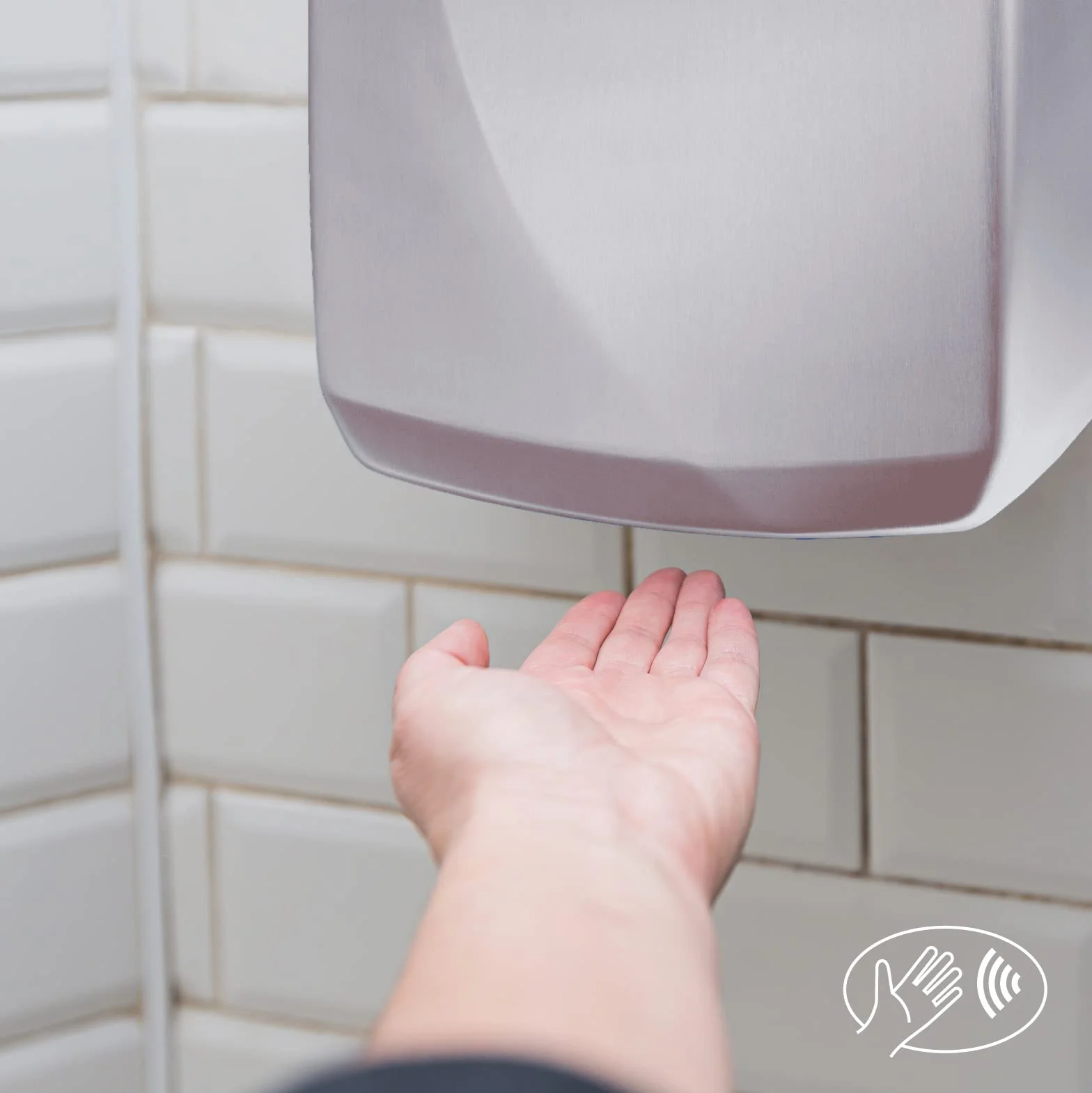 Jofel Secamanos Óptico 2000W Secador de Mano con Sensor de Infrarrojos Carcasa de Acero Inoxidable Antivandálico Modelo Futura