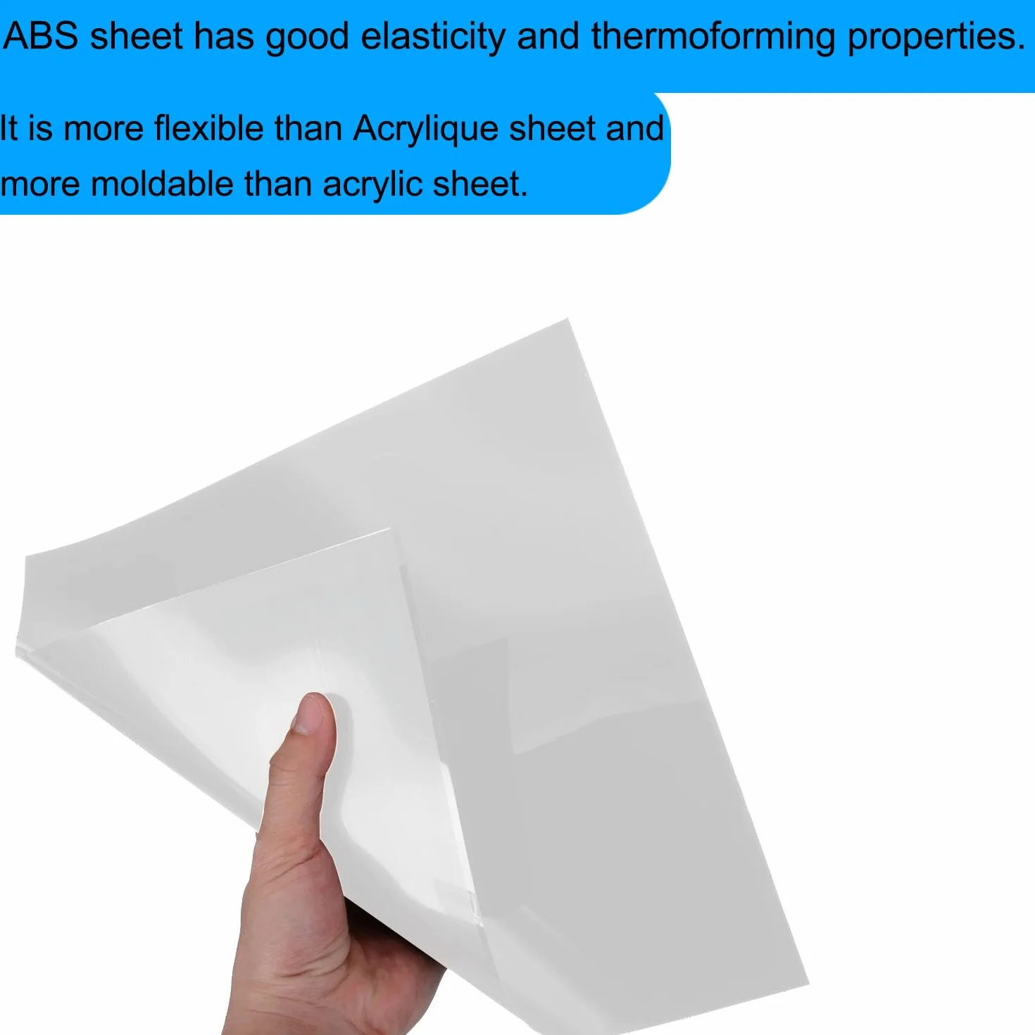Placas de Plástico ABS 30cmx20cmx3mm Blanco 2pcs para Modelado