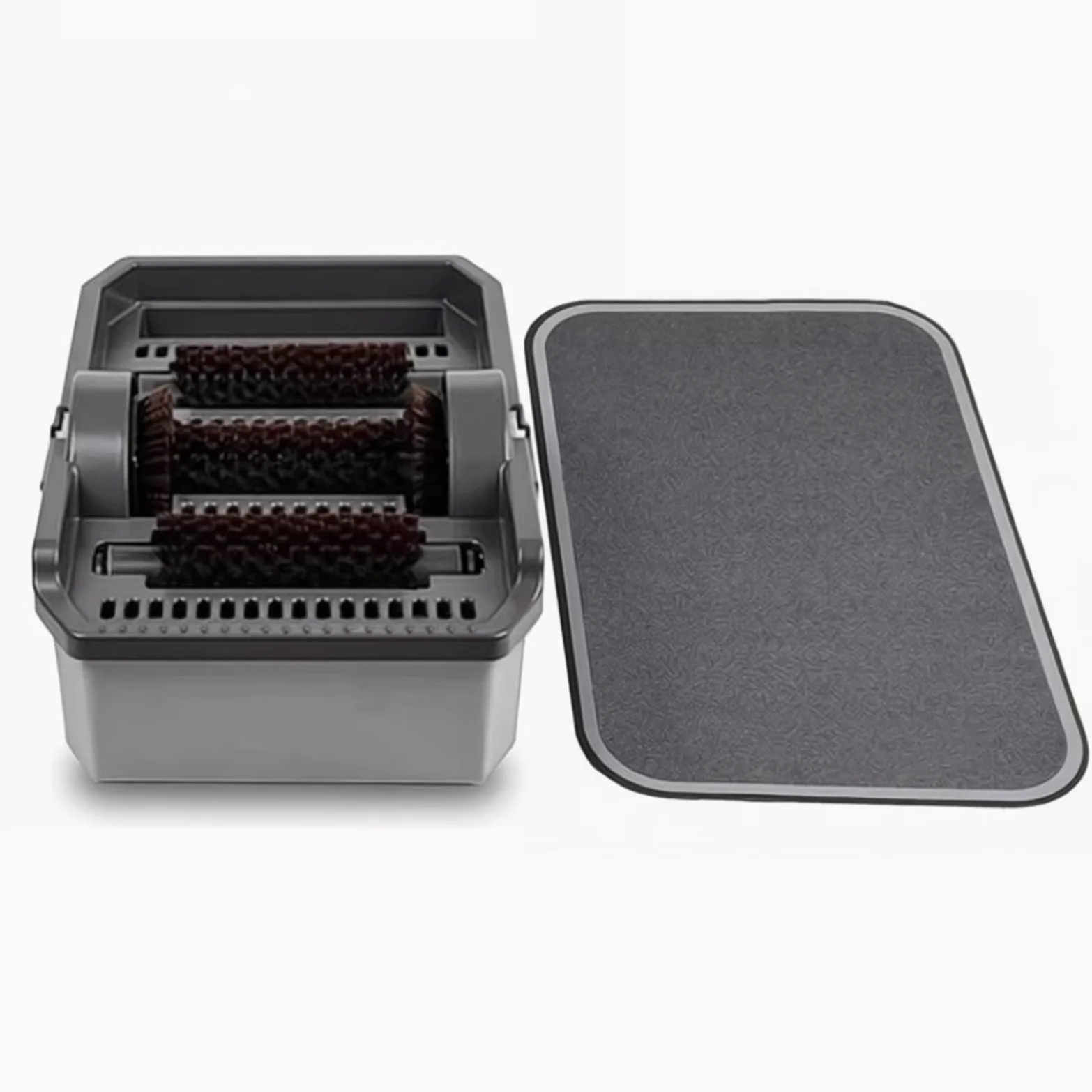 Máquina de limpieza de suela de zapatos, tapete de autoservicio para zapatos, con tapete absorbente, no necesita energía, cepillos de lavado de calzado para el hogar, oficina, entrada comercial