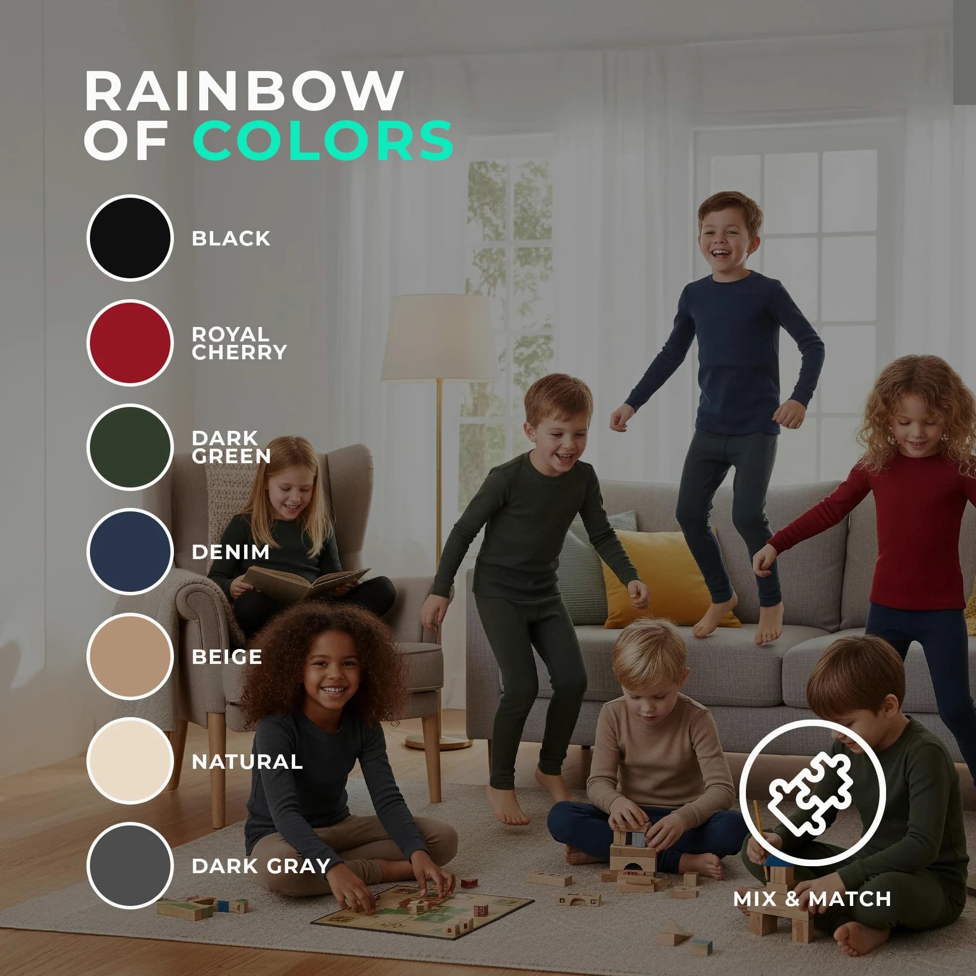 menique Juego de ropa interior térmica para niños, 100% lana merino, ropa interior funcional para niños y niñas, ropa interior de esquí, fútbol, ropa interior de manga larga, camiseta y leggings para