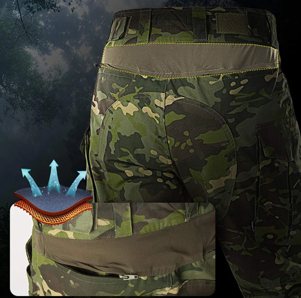 Pantalones tácticos militares airsoft BDU multibolsillos para hombre