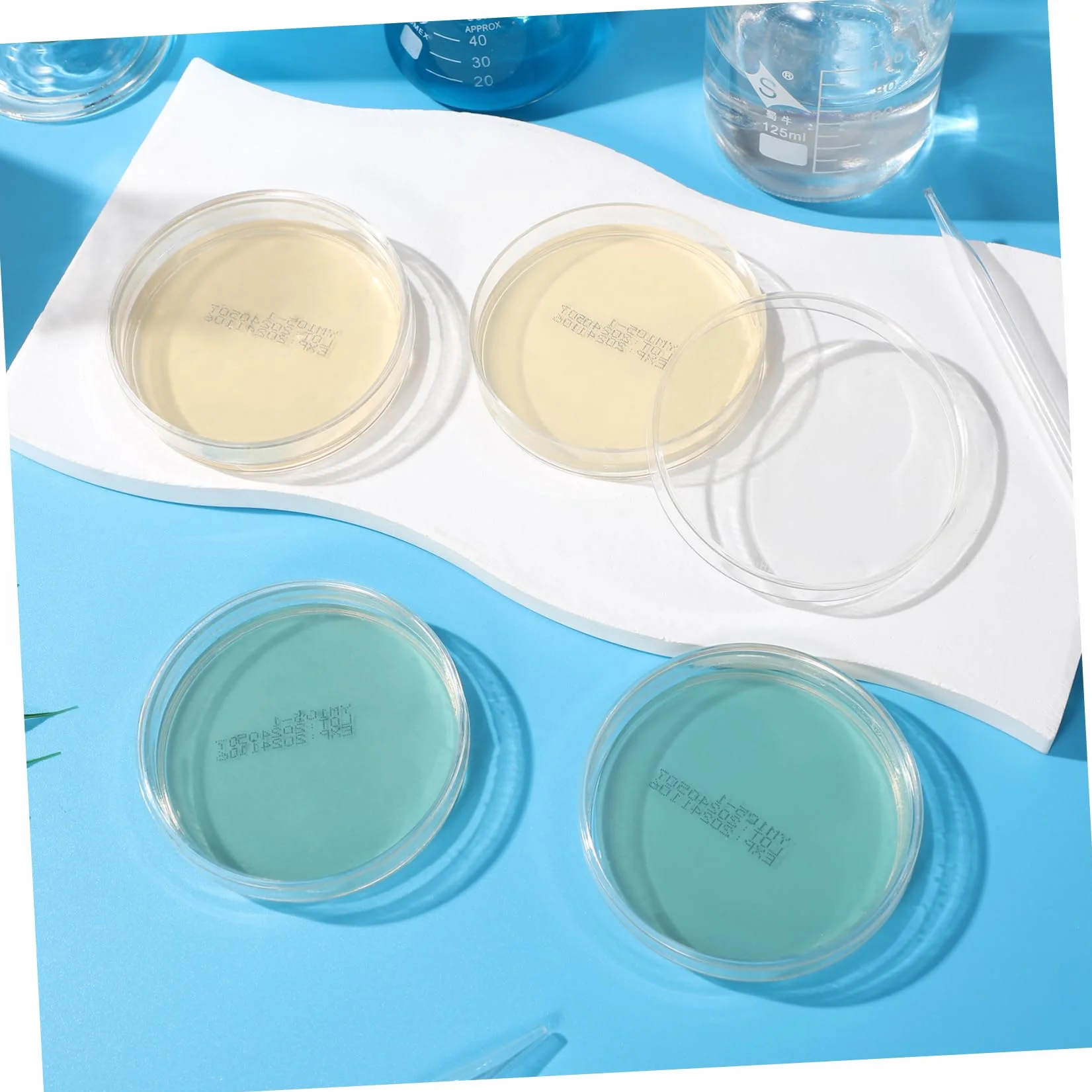 Placas De Petri Prellenadas De Agar Nutritivo 7cm, 10 Unidades, Esterilizadas Para Laboratorio