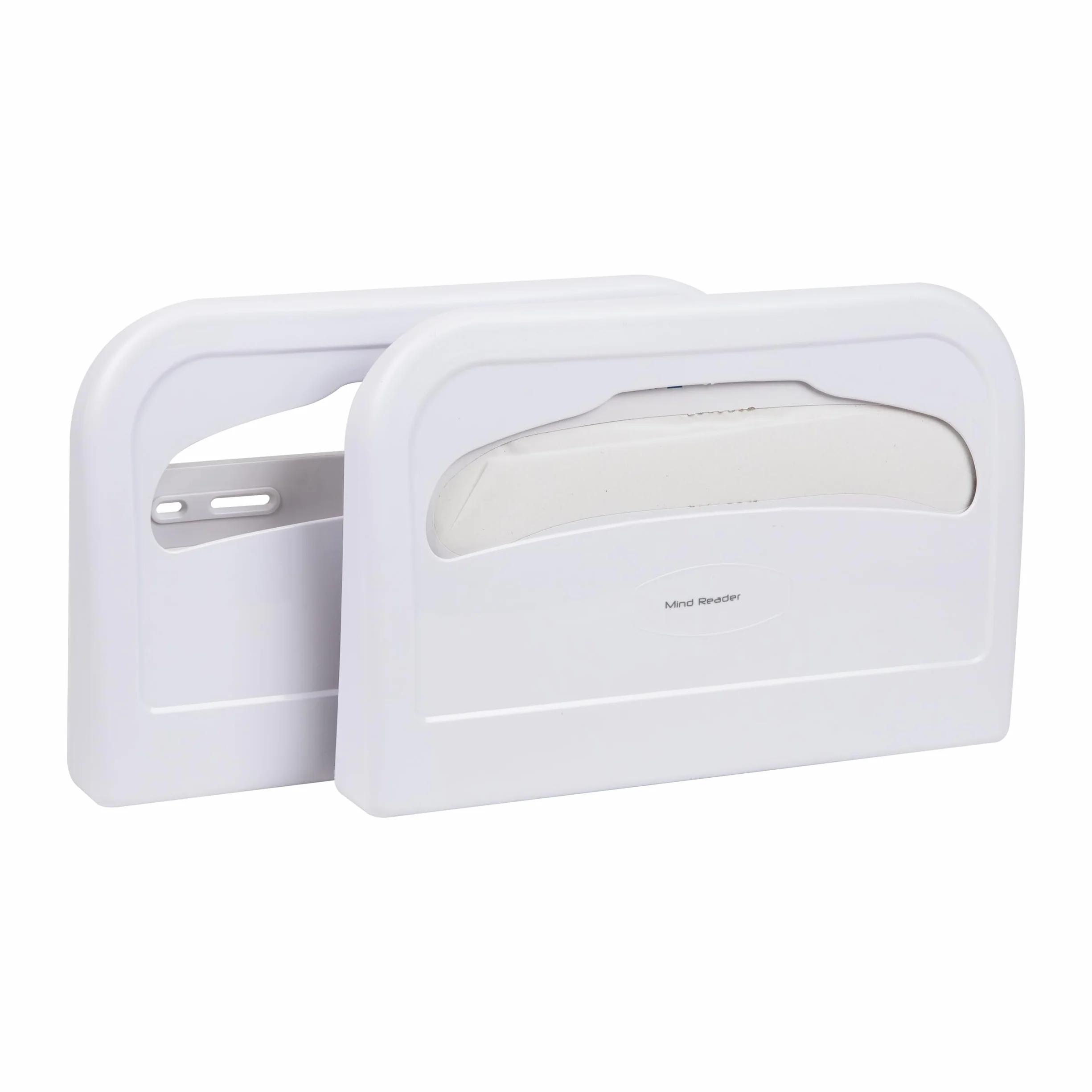 Mind Reader Dispensador de Fundas de Inodoro, Protectores de Asiento de Papel Desechables, Almacenamiento Colgante para Baño, Acrílico Resistente