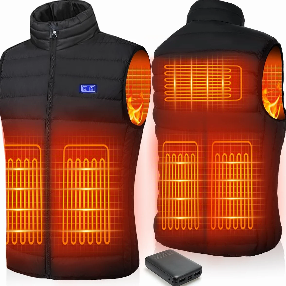 Chaleco Calefactable, Chaleco Calentador Para Hombres Y Mujeres Con Bateria, 3 Temperaturas Ajustables,Lavable Para Calor Interior, Actividades Al Aire Libre