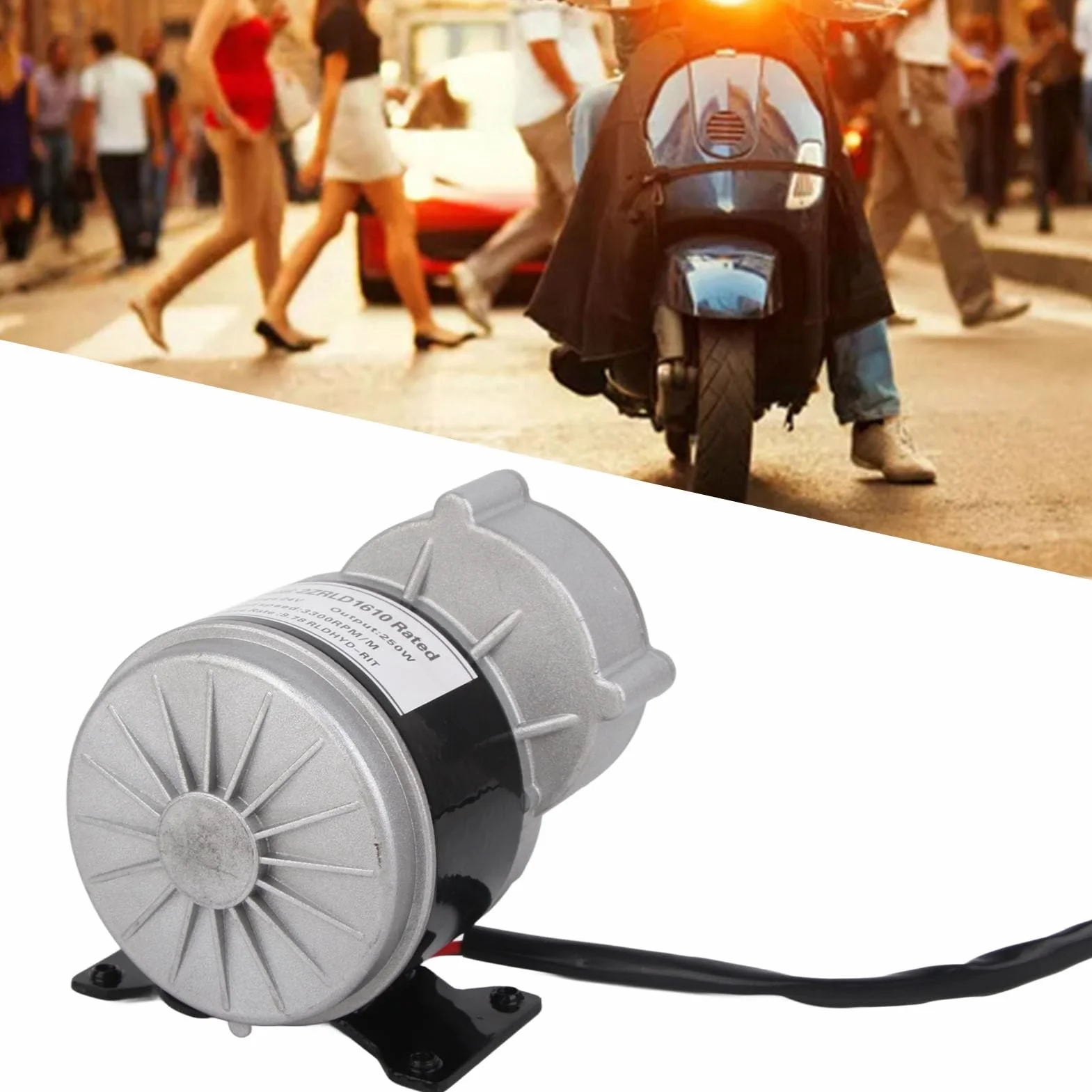 Motor Eléctrico de Reducción de Engranajes 24V 250W 3300RPM Piñón 13 Dientes