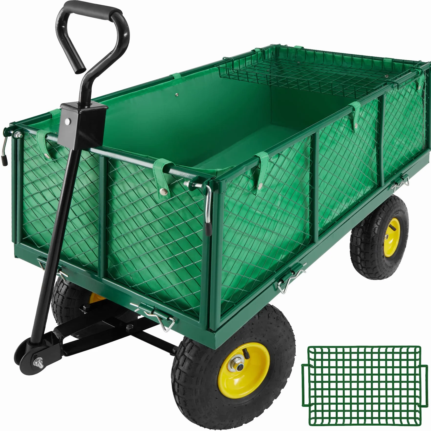 Tectake 401418 Carrito de Transporte con Bandeja 550kg Metal 114x52x65 cm