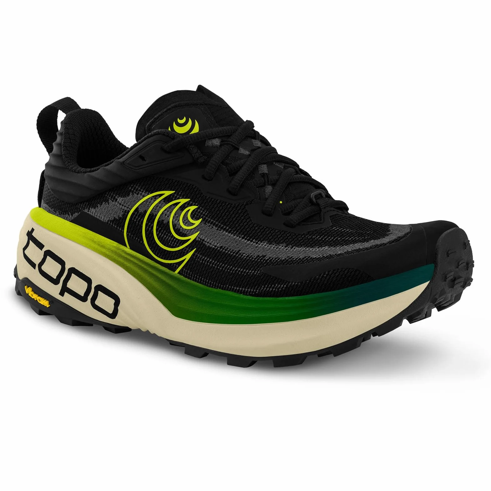 Topo Athletic Vista Zapatillas para Correr Zapatilla Trail Hombres Negro - Black/Lime 42,5