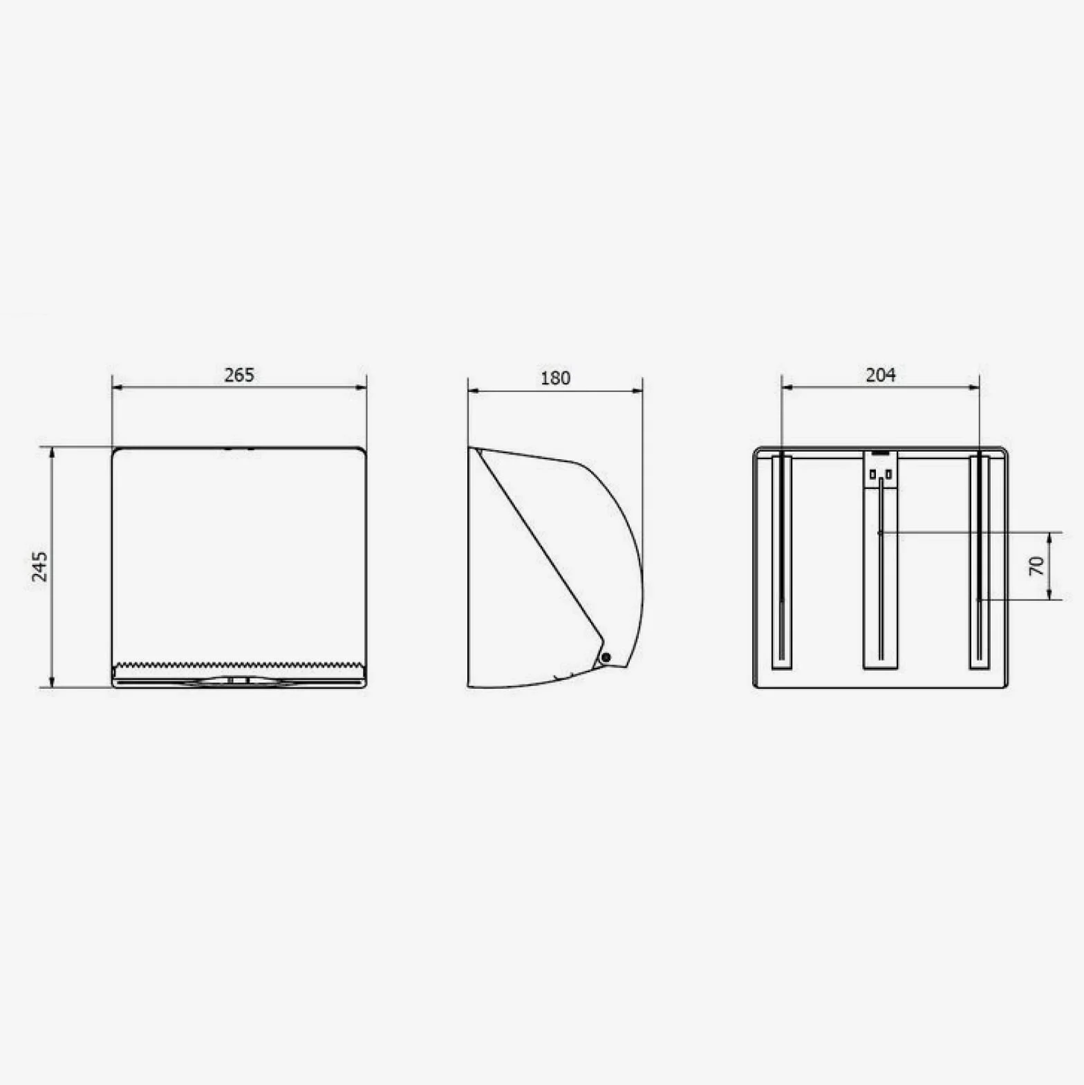 Jofel Dispensador de Papel de Manos Toallas Faciales Secamanos de Pared Combi 400 Toallitas Zig-Zag Bobina 90 mts Carcasa ABS Azur AH46000 SAN Fumé