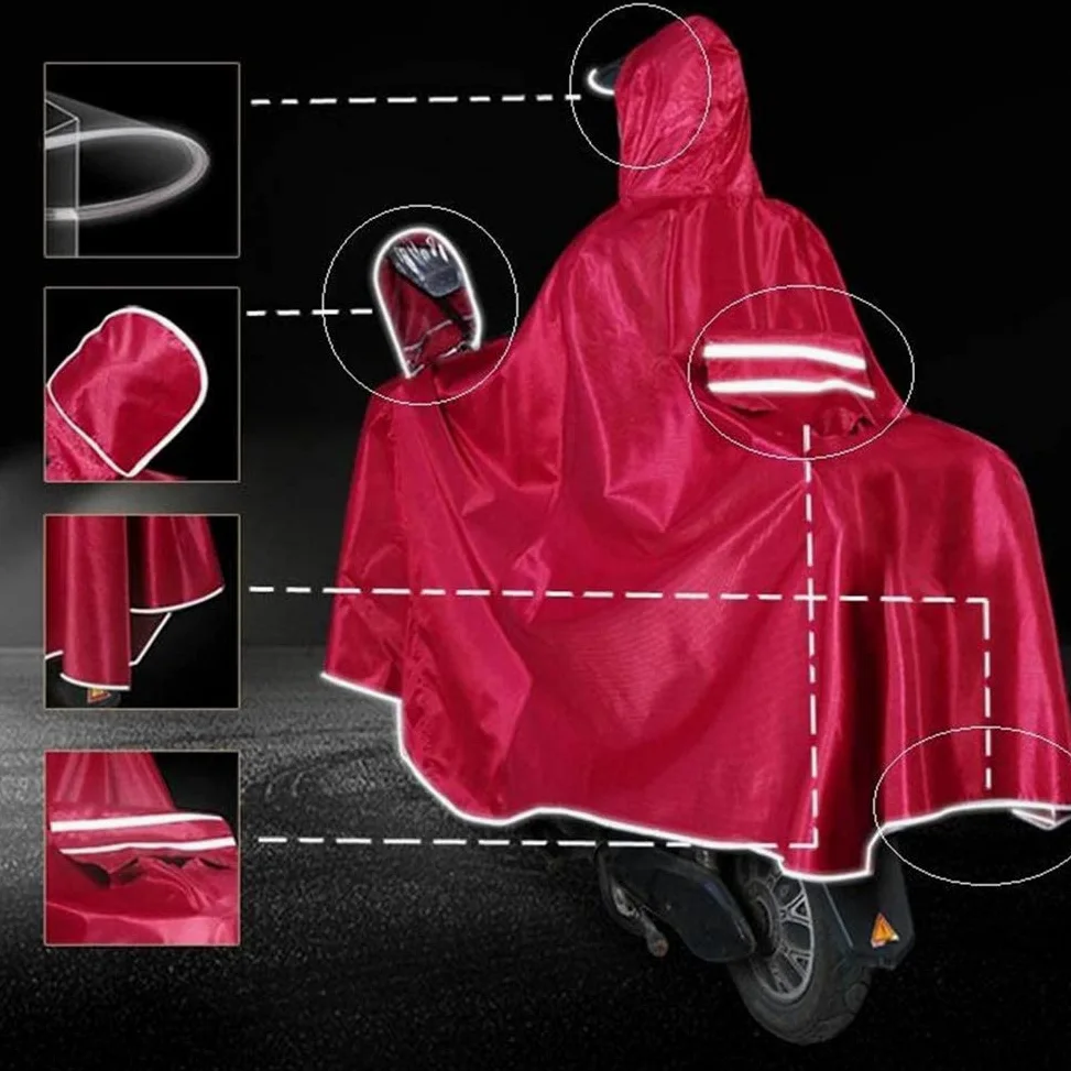 Chubasquero，Chaqueta impermeable Capa impermeable grande for lluvia, for scooter de movilidad, impermeable for motocicleta, poncho for lluvia, protección total con visera