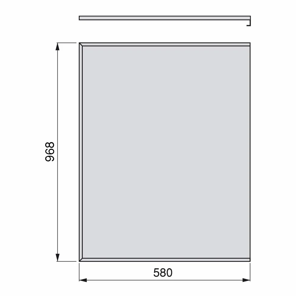 Emuca Protector fondo mueble cocina Aluminio 968 x 580 mm espesor 16 mm M100