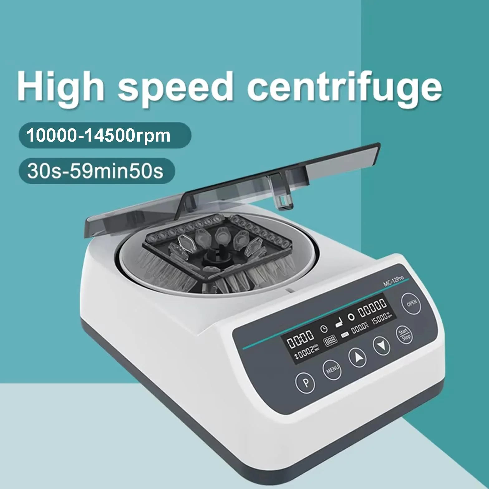 Centrífuga de plasma de alta velocidad RPM temporizador ajustable control temperatura laboratorio