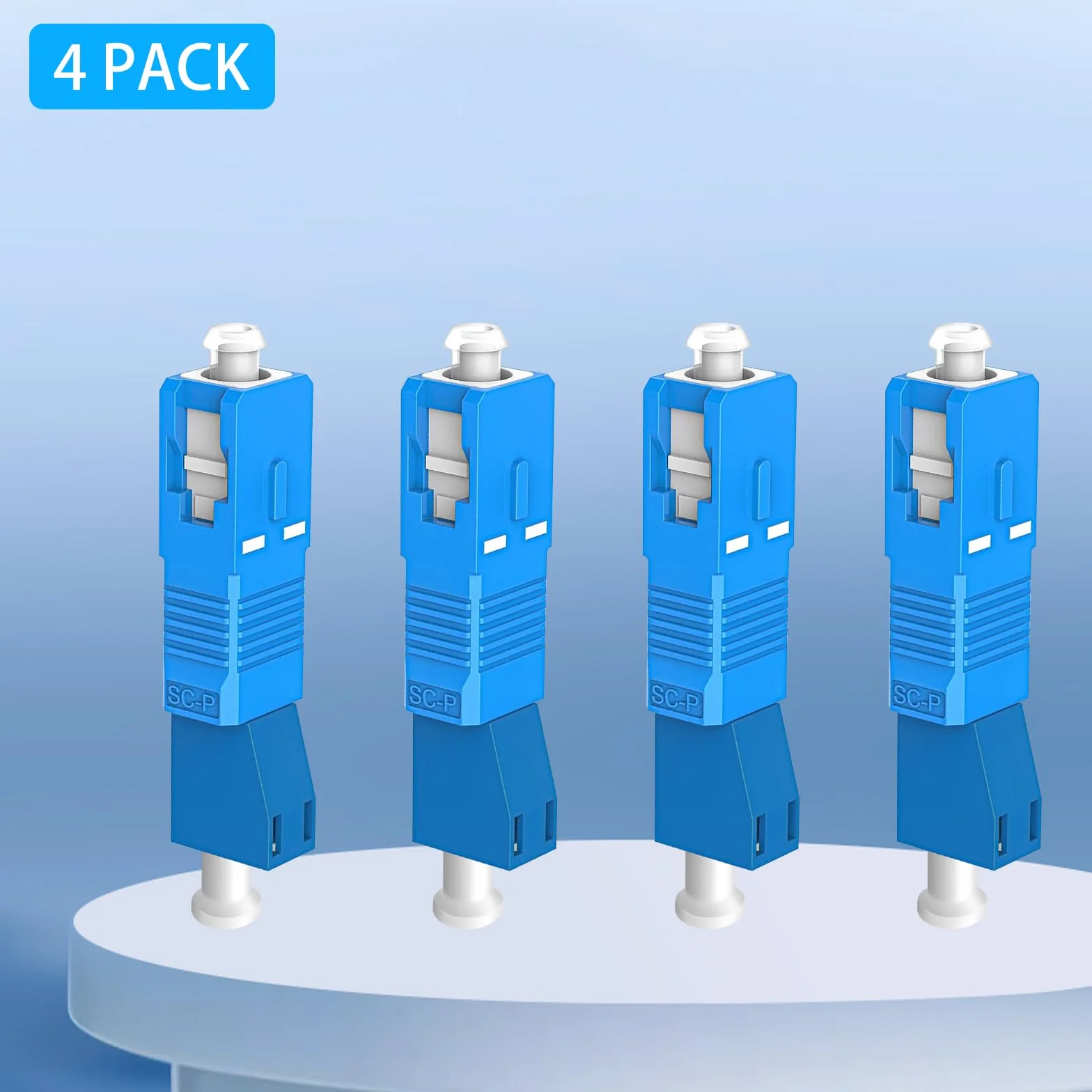 Duttek Adaptador de Fibra Óptica SC Macho a LC Hembra, Modo único 9/125um, 4 Pack