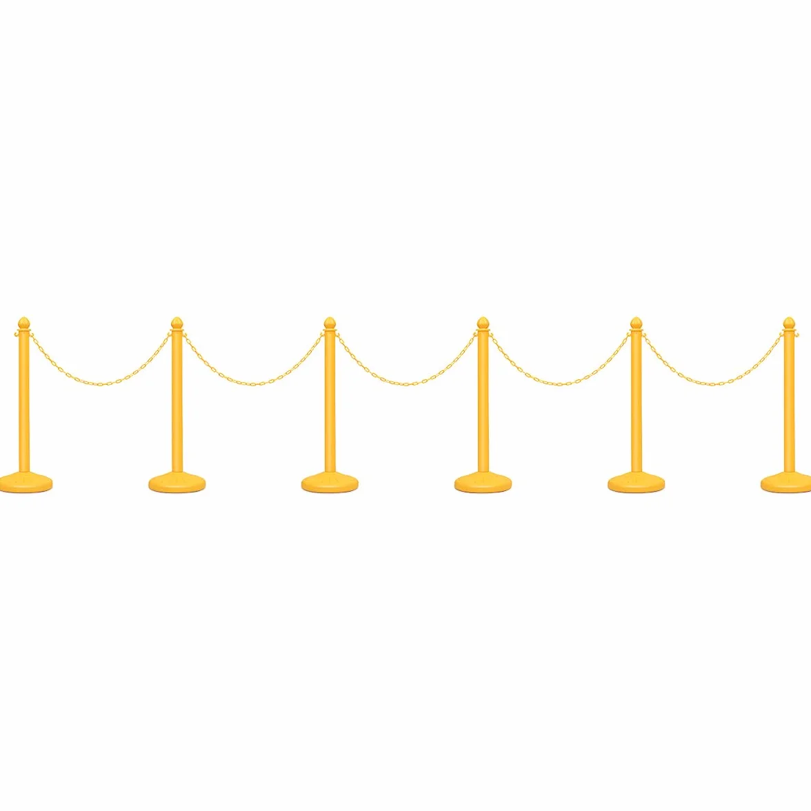 COSTWAY Juego de 6 Poste Separador con 5 Cinta Extensible, Sistema de Guía de Personas, Barrera de Plástico Amarillo