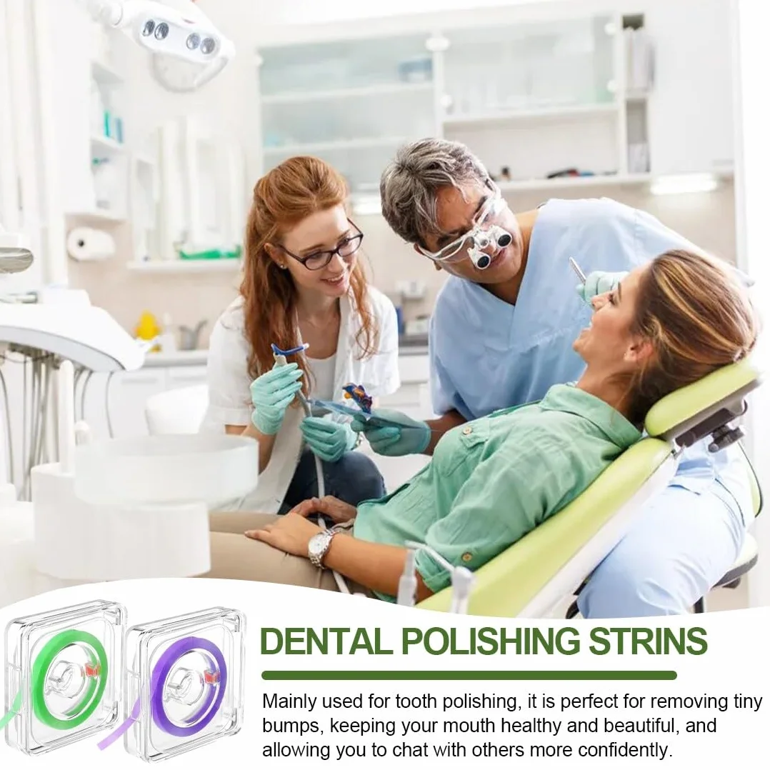 Caja De Tiras De Pulido Dental 6 Metros Pulidor De Dientes De Doble Cara Papel De Lija Dental 30μ
