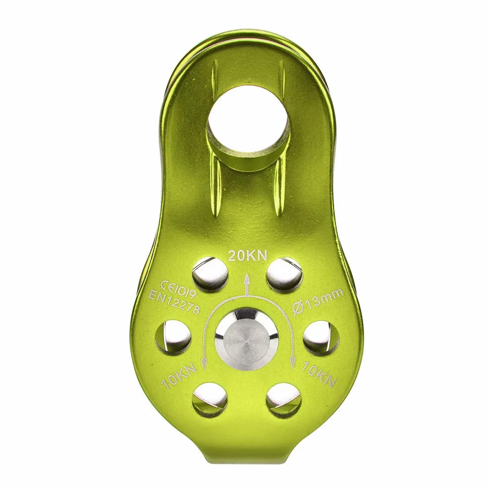 Culnflun Bloque de polea de aleación de aluminio para escalada 8-12 mm Verde