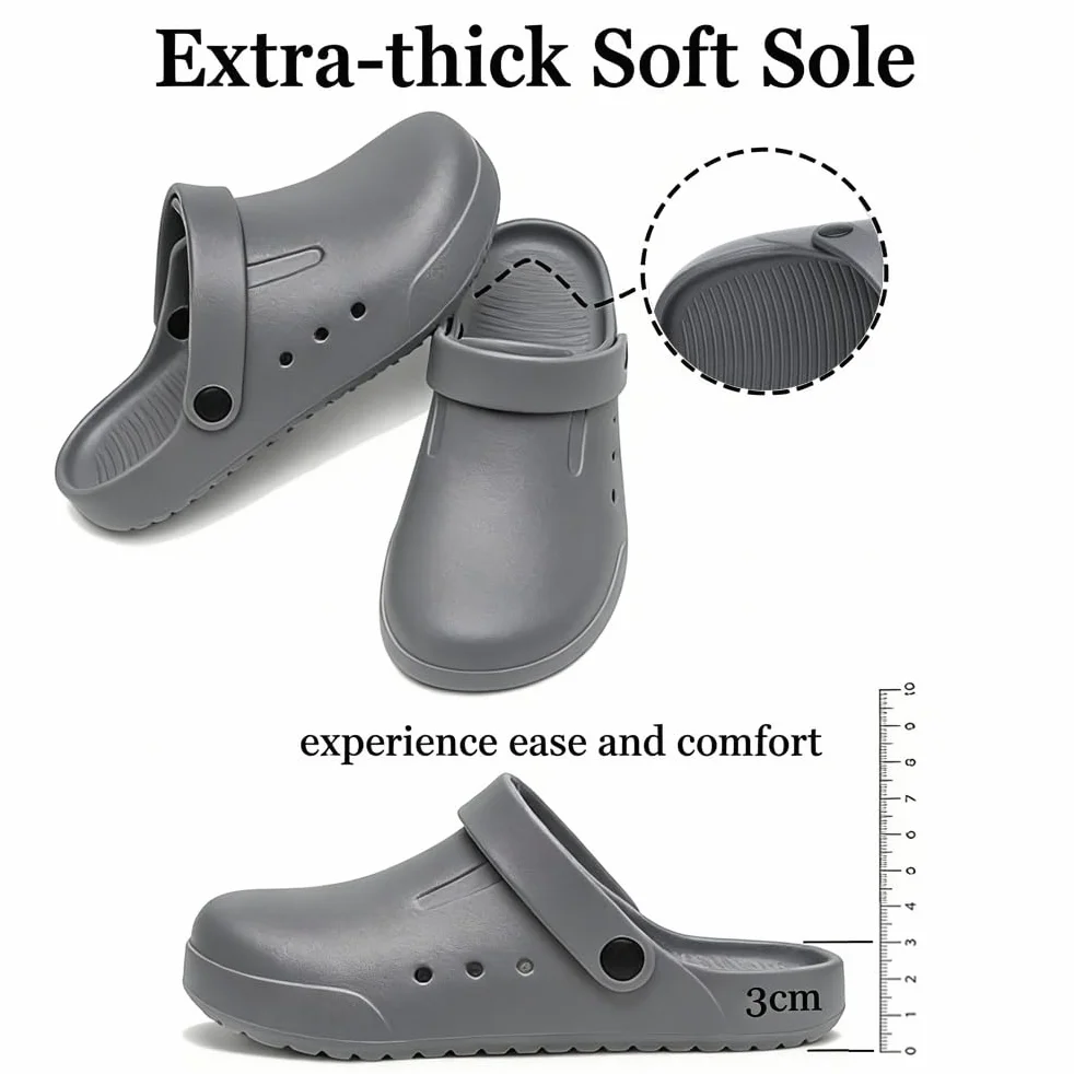 Nihaoya Zuecos para hombre y mujer, zapatos de jardín, pantuflas de playa para exteriores, cómodas, antideslizantes, ligeras, transpirables
