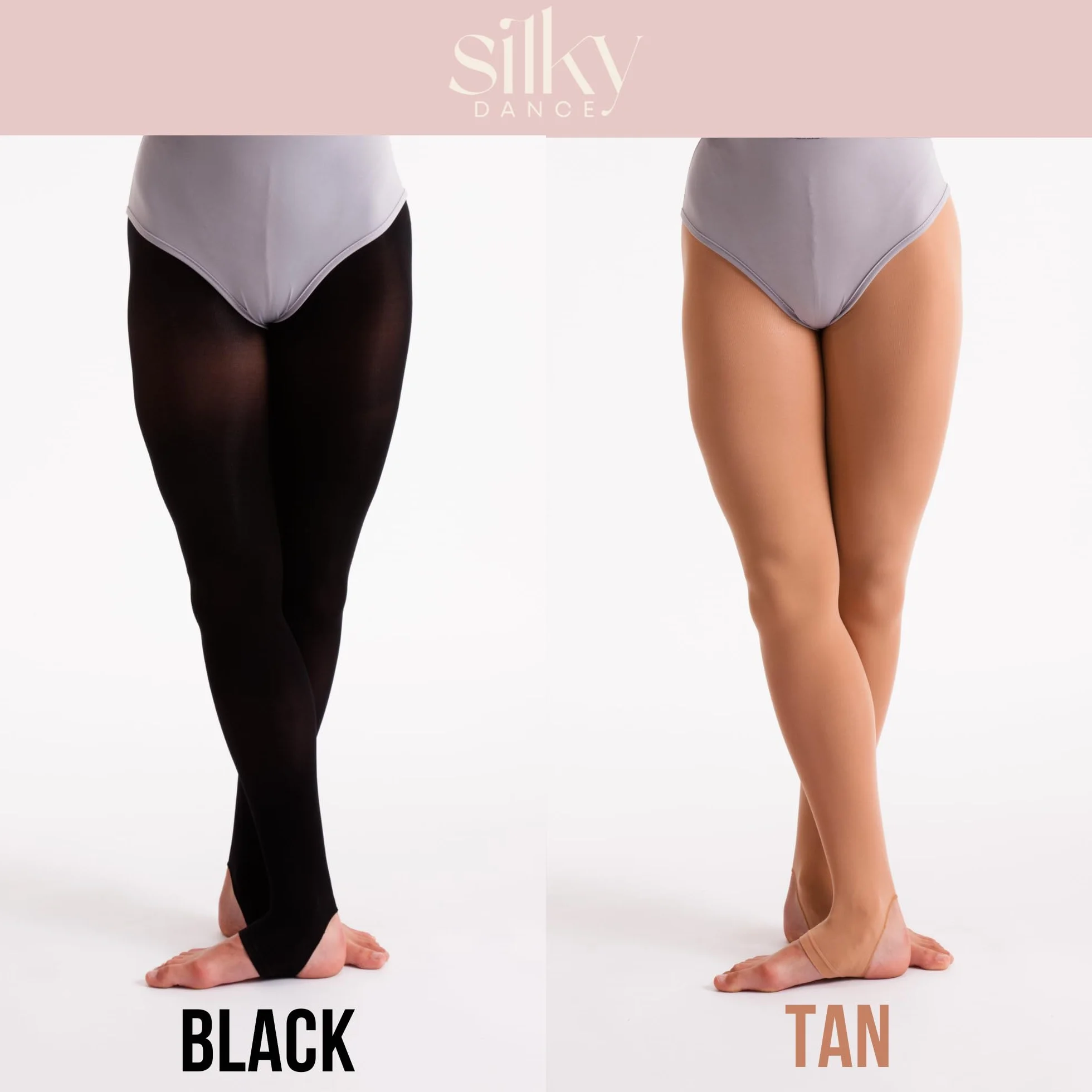 Silky Dance 2 pares medias de baile estribo mate 60 denier jazz negro marrón
