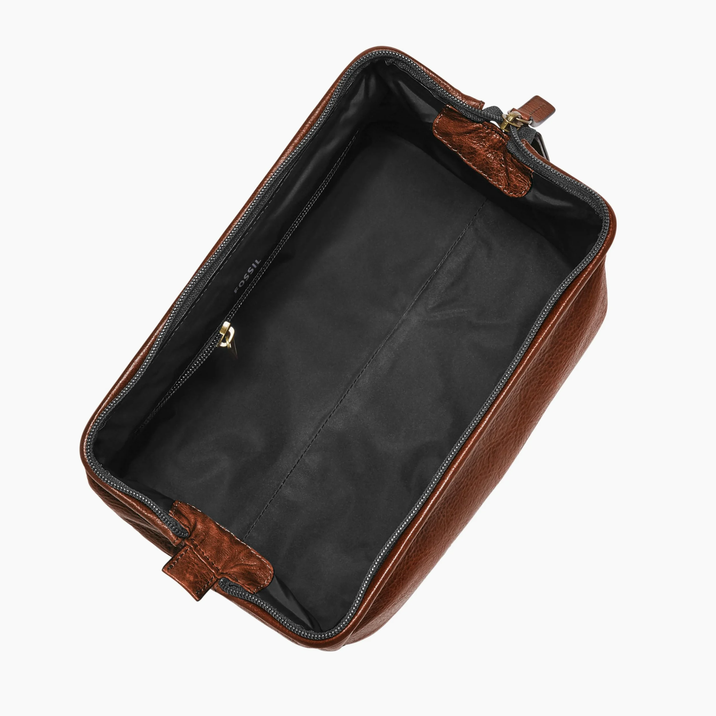 Fossil Neceser de Viaje de Cuero para Hombre, Kit de Afeitado, coñac, Talla única, Kit de Afeitado de Viaje