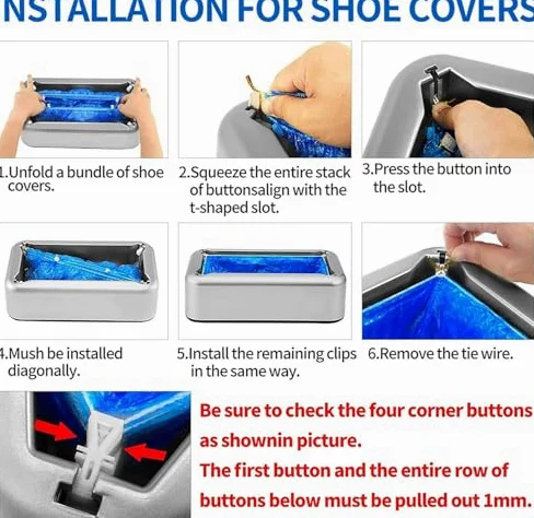 Dispensador de zapatos inteligente, dispensador automático de cubiertas de zapatos desechables con 200 cubrezapatos de plástico desechables, funda portátil para zapatos para el hogar, negocios, tienda