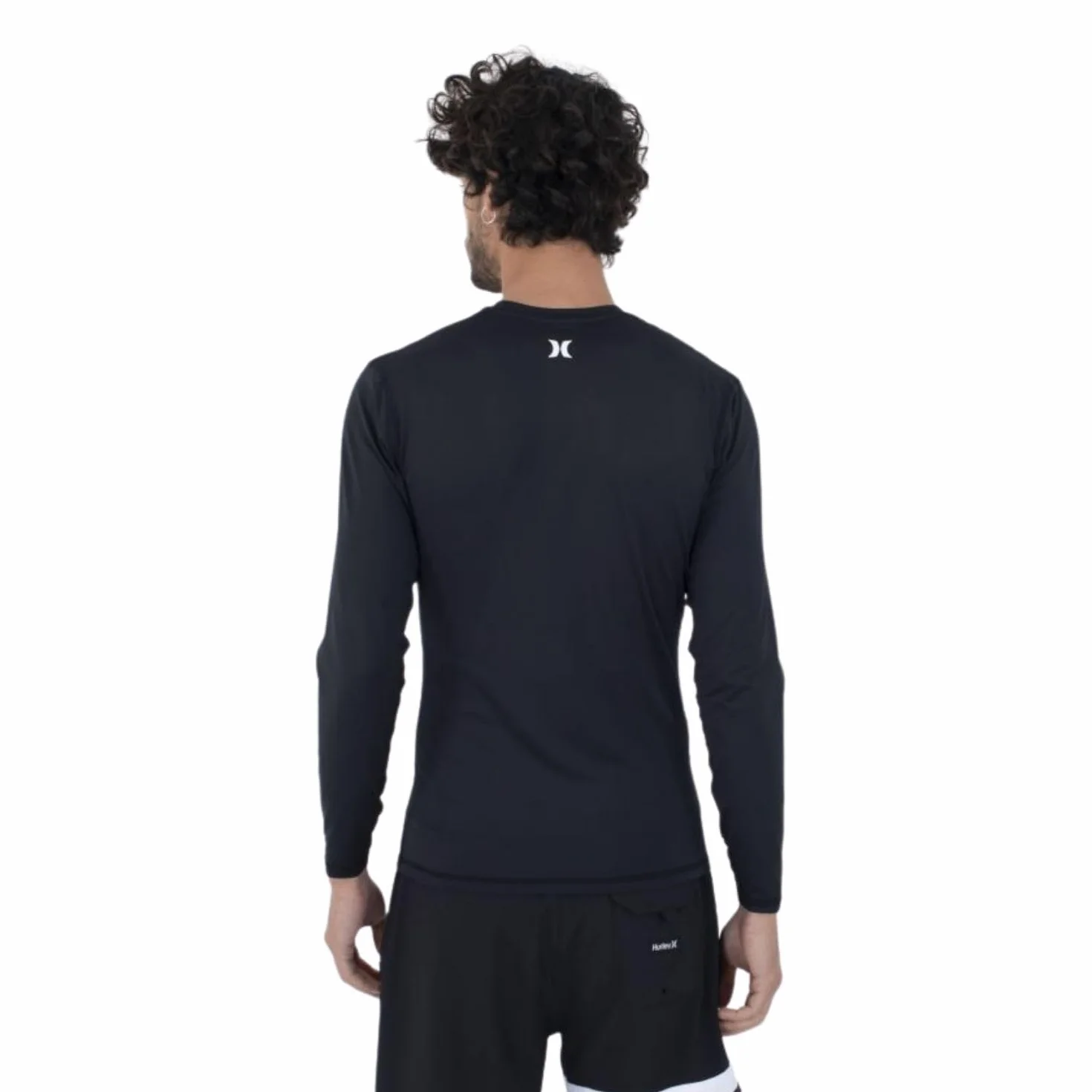 Hurley Quickdry Rashguard LS Camisa Protección Sarpullido Negro S Hombre