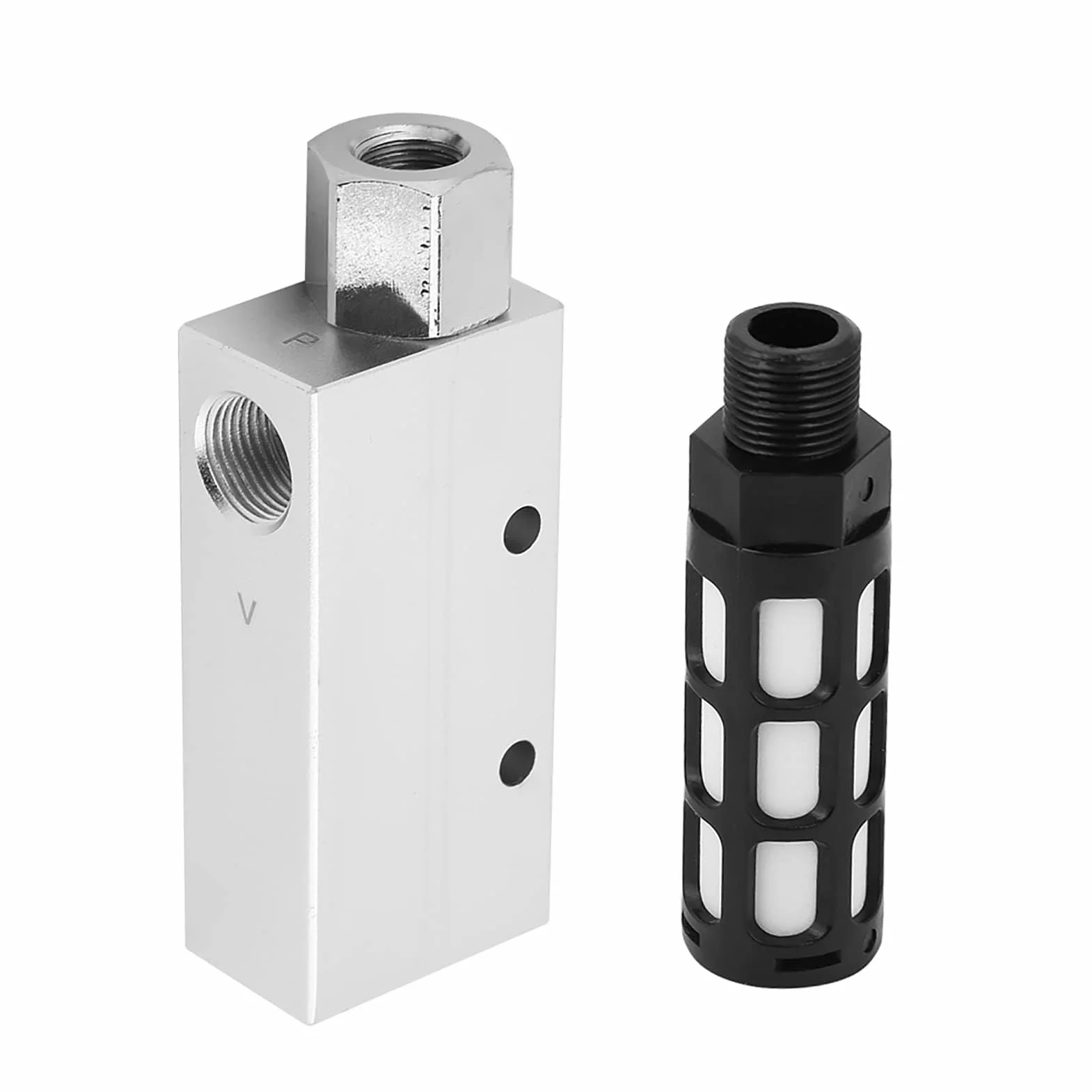 Generador de Vacío Venturi CV-20HS de Aluminio con Silenciador Boquilla 2.0mm Aire Comprimido