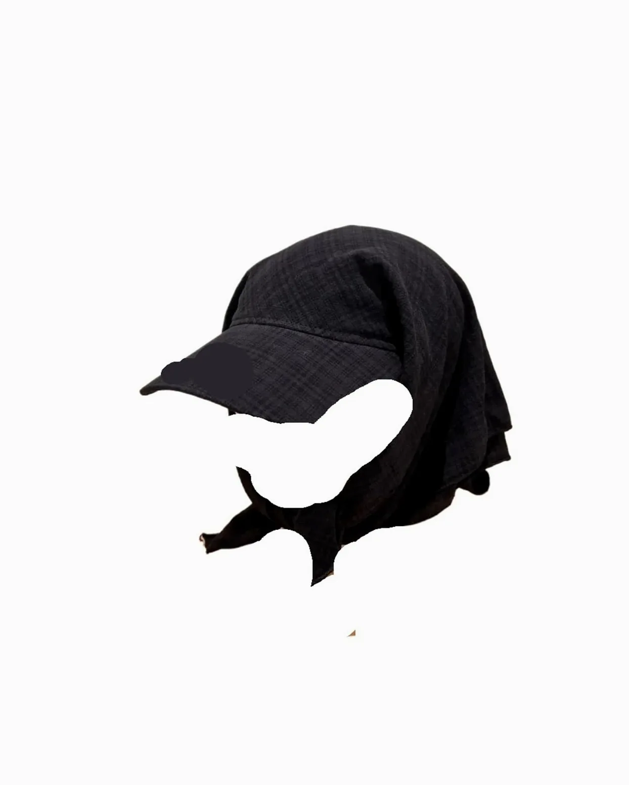 Genérico Sombrero con protección solar for acampar al aire libre, bufanda, protector pequeño y dulce(Black)