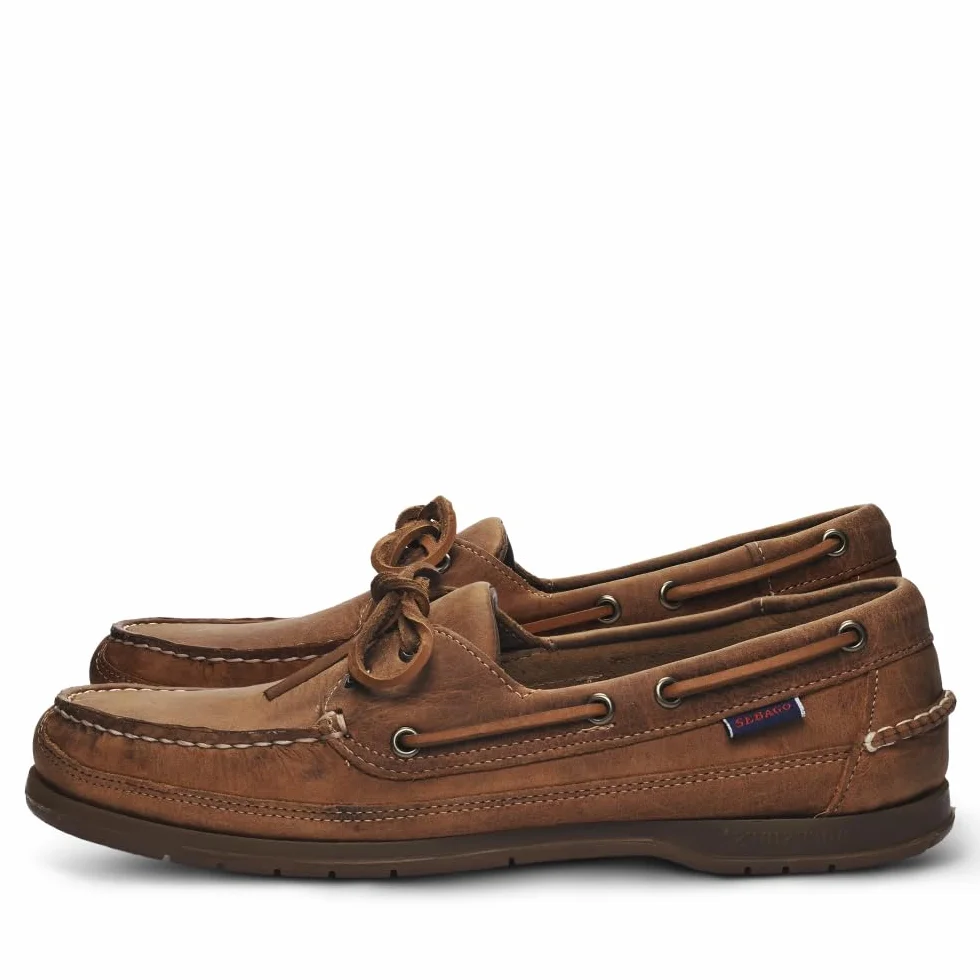 Sebago Schooner Crazy Horse - Zapatos náuticos para Hombre, Color marrón