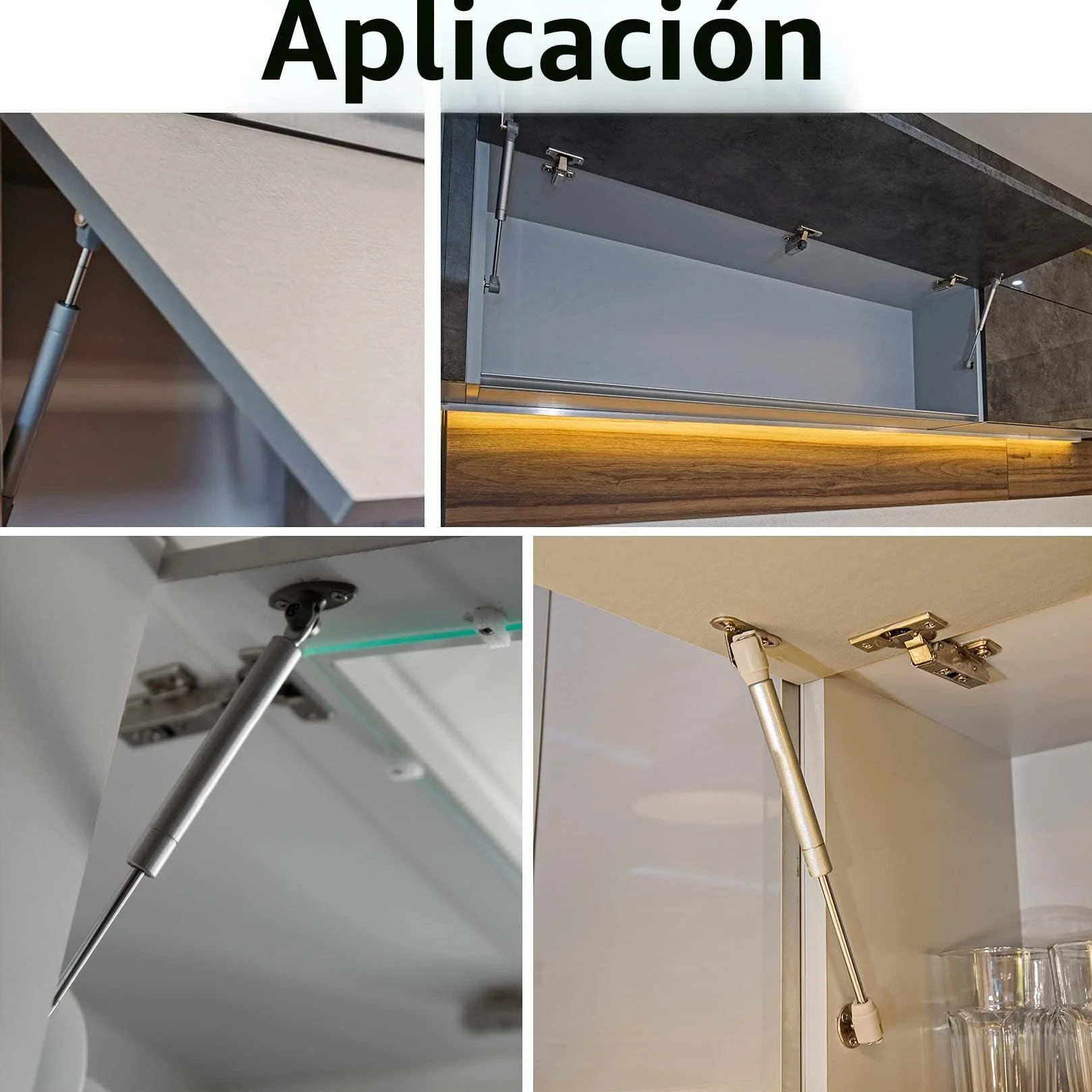 Pistones a Gas 100N 10KG Resorte de Gas para Puertas Armario Muebles de Cocina Elevación Neumática