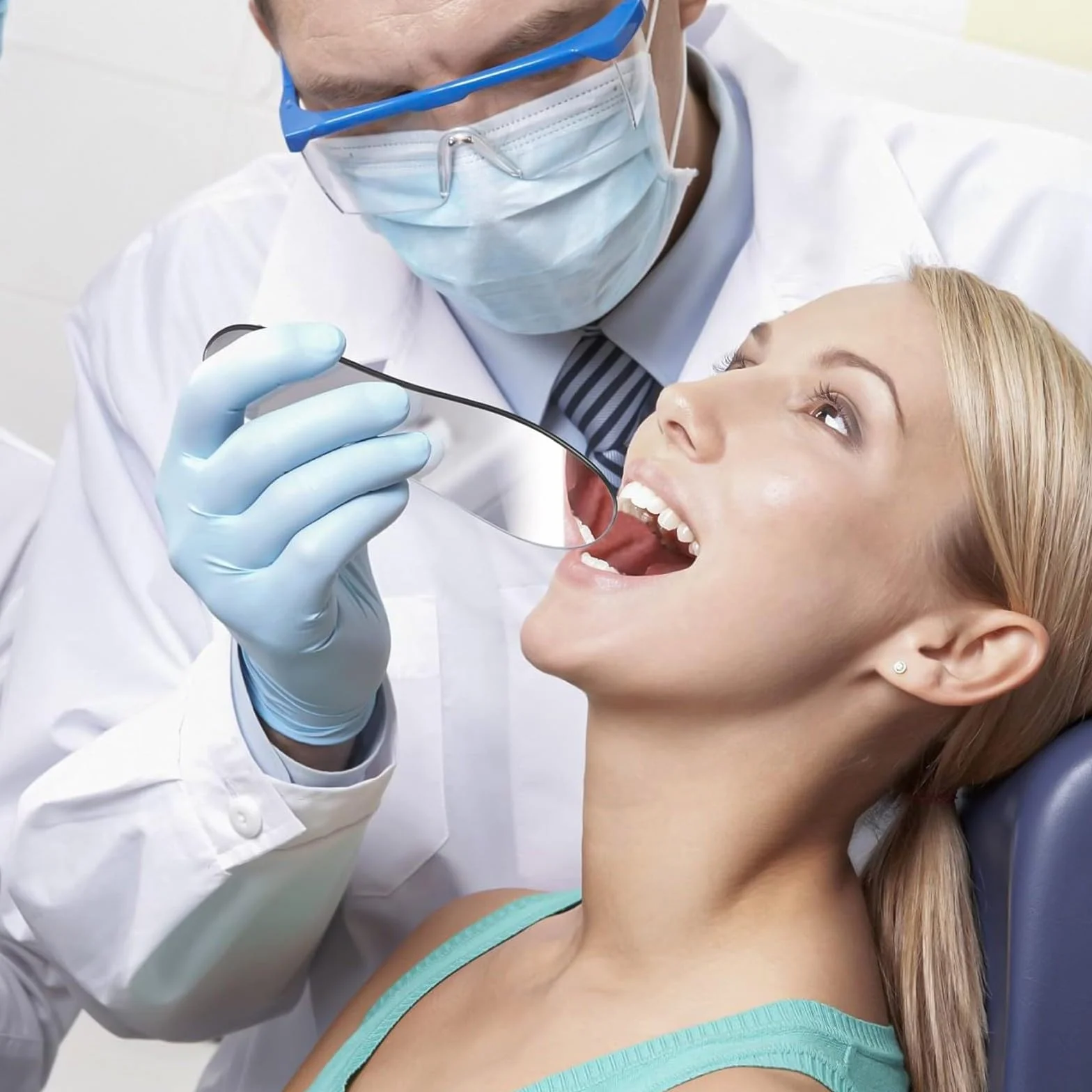 Espejo dental oclusal fotográfico con ventilador de luz y reflector intraoral de vidrio chapado antivaho