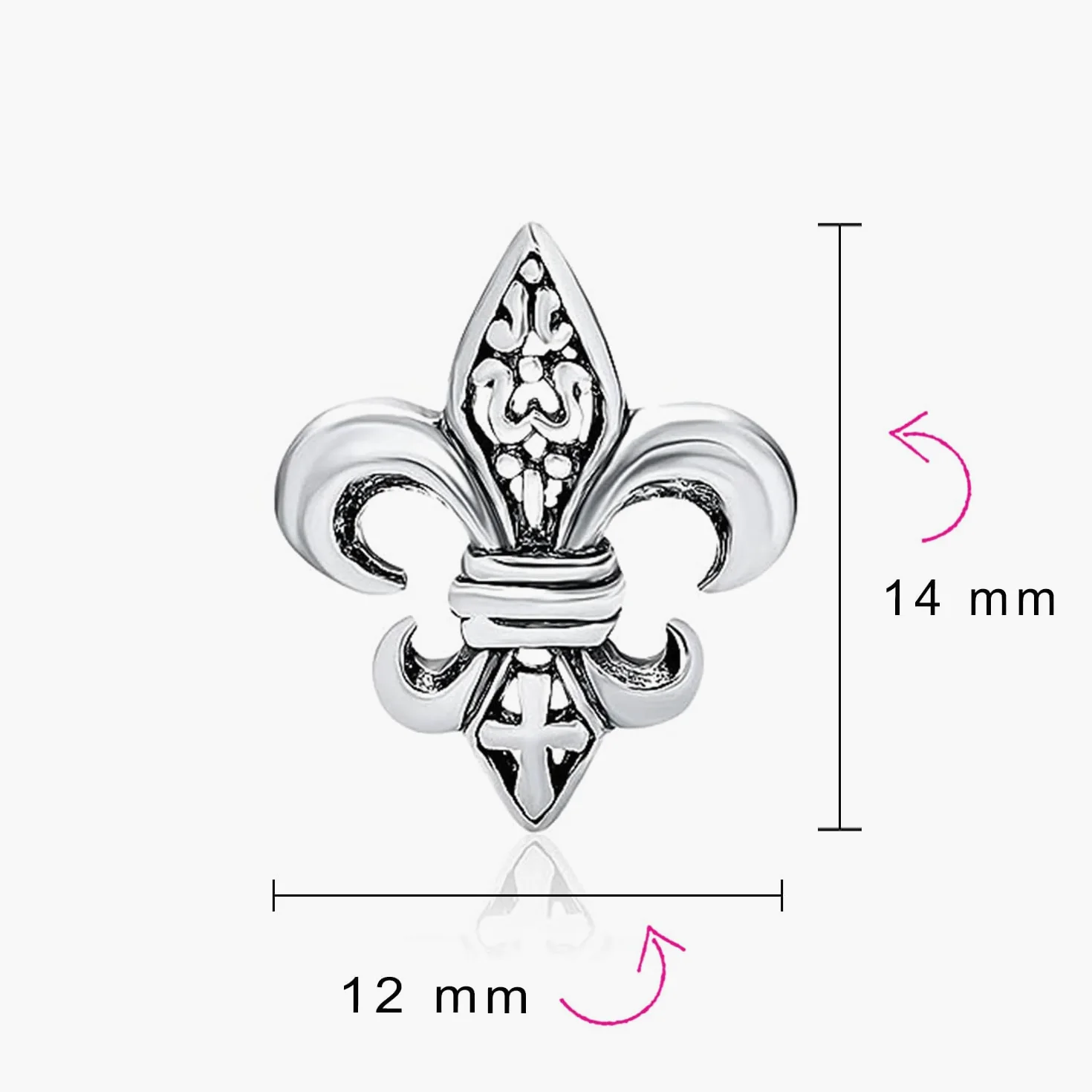Pendientes De Botón De Lirio Símbolo Antiguo Unisex Para Mujeres Hombres Y Adolescentes En Plata De Ley Oxidada .925