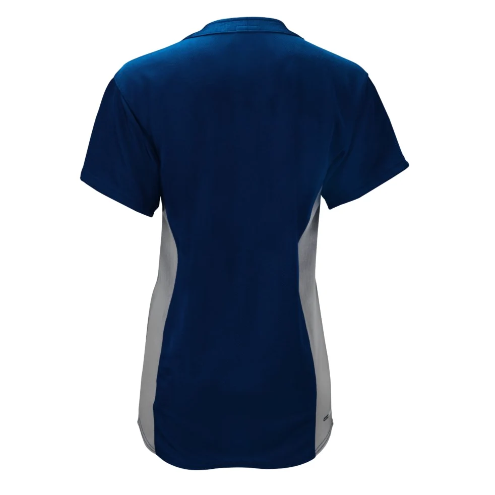 Mizuno 350582.5191.04.S - Camiseta de Manga Corta para niña, Color Azul Marino y Gris