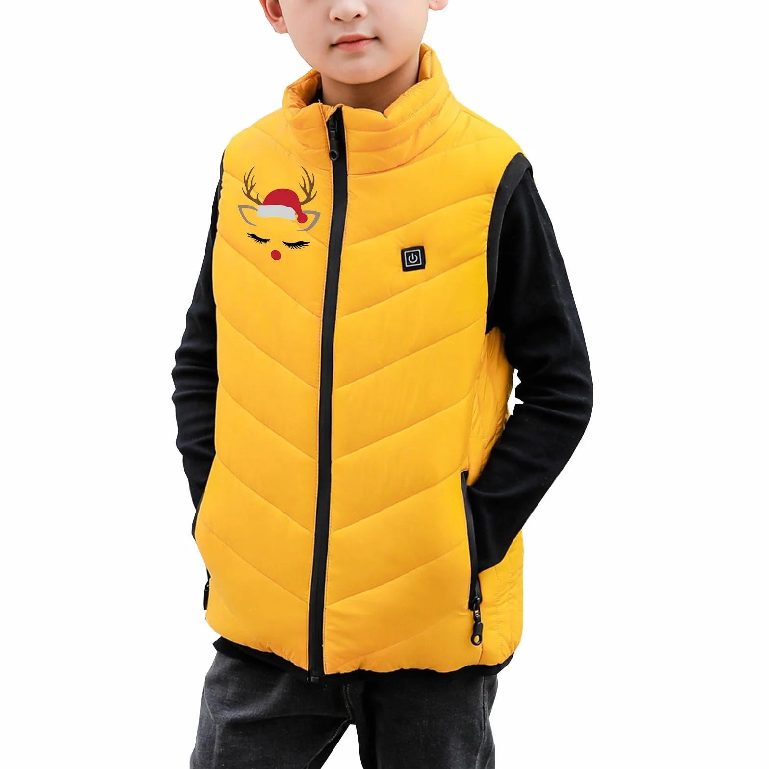 Chaleco Calefactable Chaleco Calefactable Para NiñOs Chaleco de Forro Polar Chaqueta EléCtrica Con CalefaccióN Con 2 Zonas de Calentamiento Para Exterior CáMping Chaleco TéRmico Para NiñOs Y NiñAs