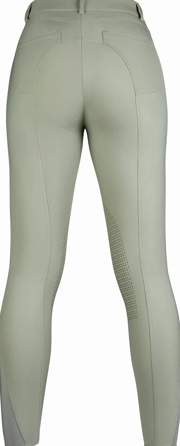 HKM Sunshine Rodillera Silicona Pantalones de Montar para Mujer Gris/Verde 42