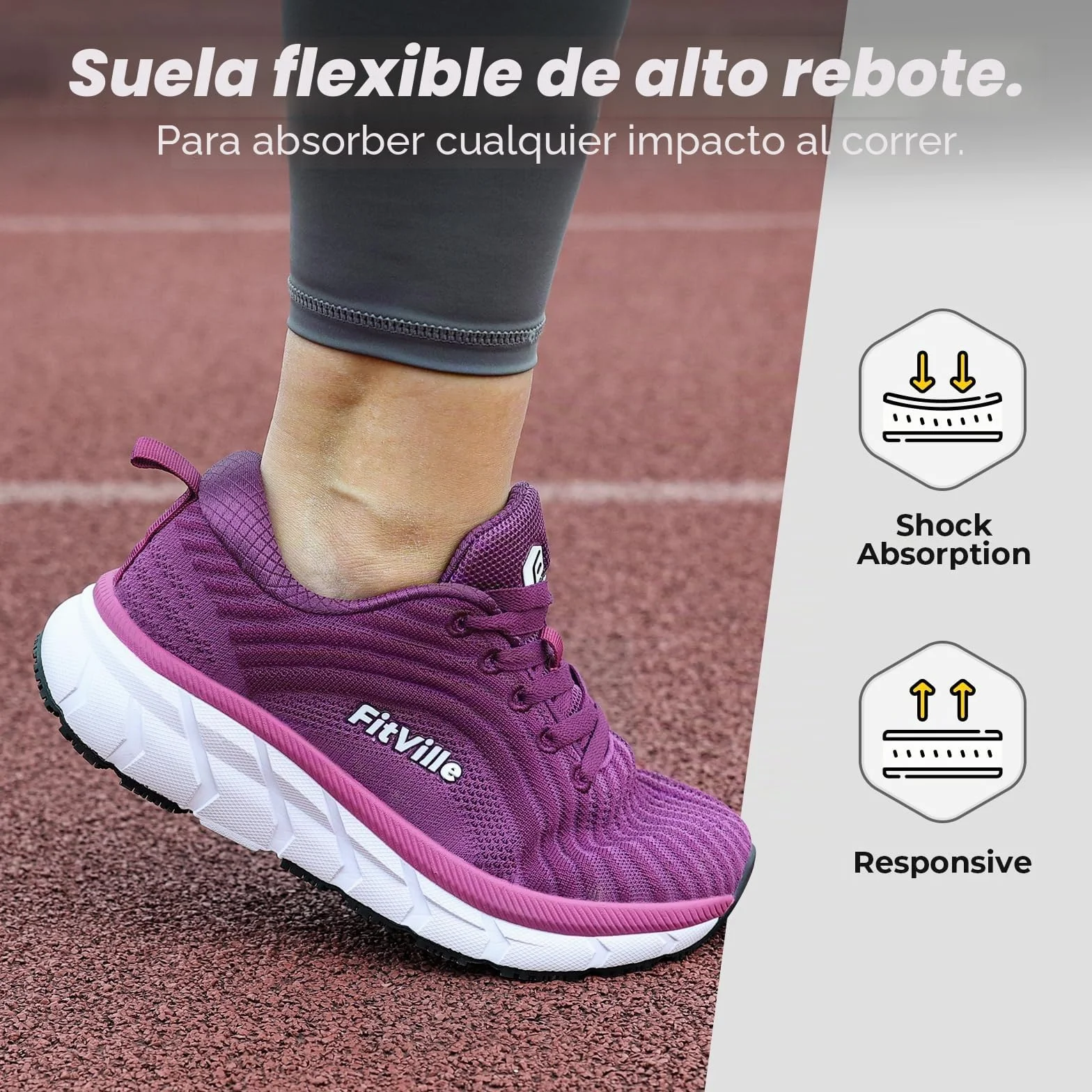FitVille Zapatillas Running Mujer Anchas Ligeros Zapatos Gimnasia Deportivos Transpirables Caminar