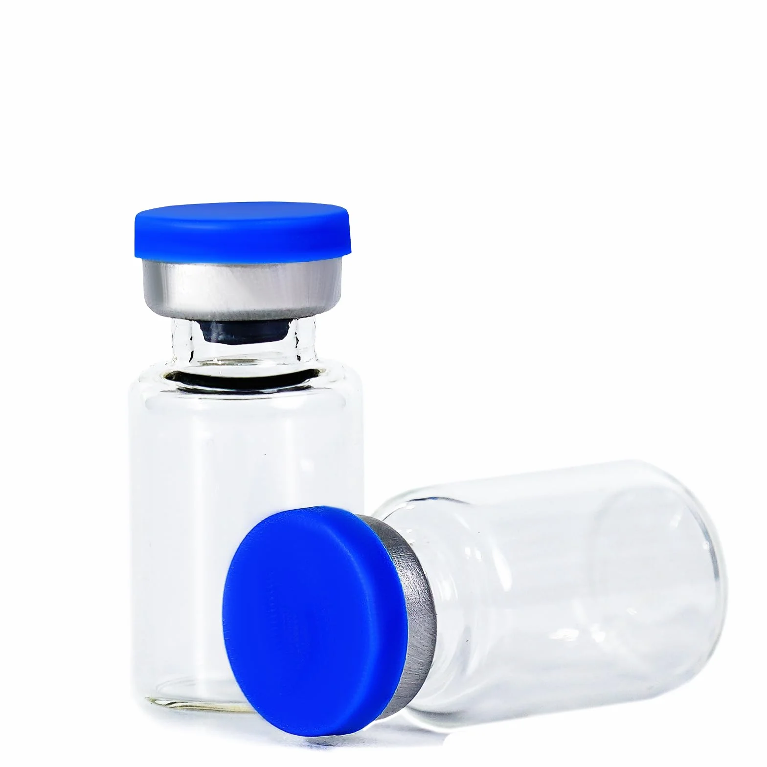Viales de cristal estériles 2 ml con tapas y goma, envases de almacenamiento de muestras líquidas (50 unidades)