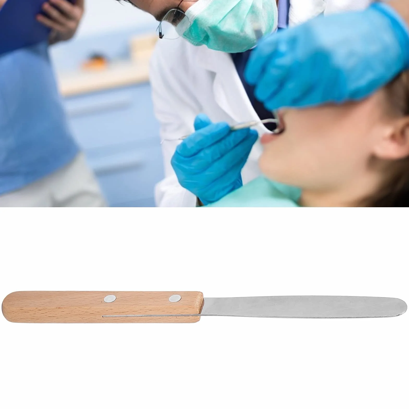 Espátula de yeso dental acero inoxidable 20 cm para dentista