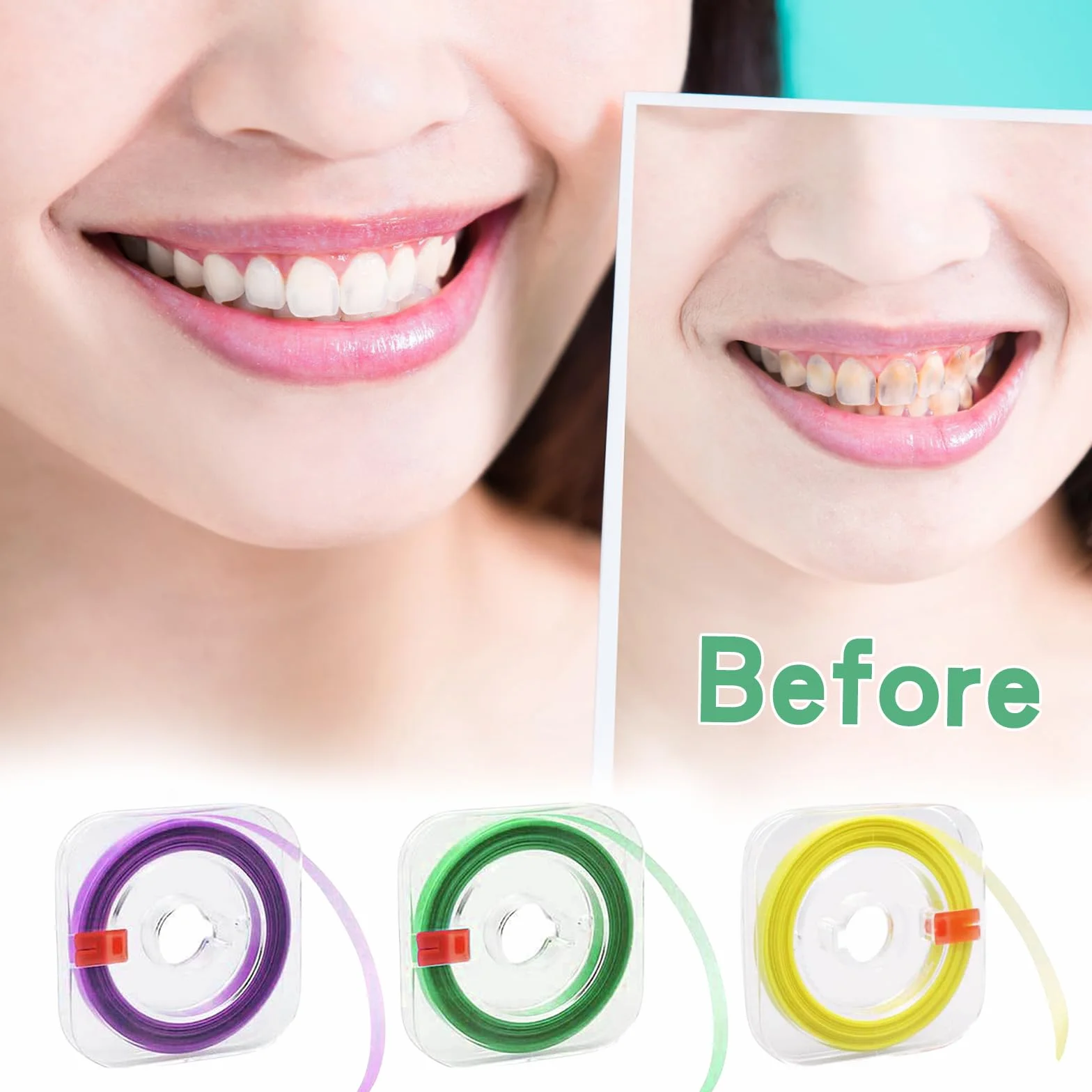 Zimoer Papel de lija dental 3 volúmenes tiras pulido 20/30/50μm grano 4mm