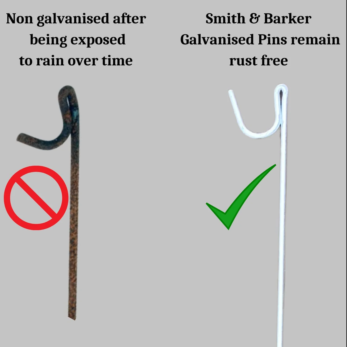 Smith & Barker Postes Metálicos Galvanizados para Valla Temporal 10 Unidades Acero Resistente