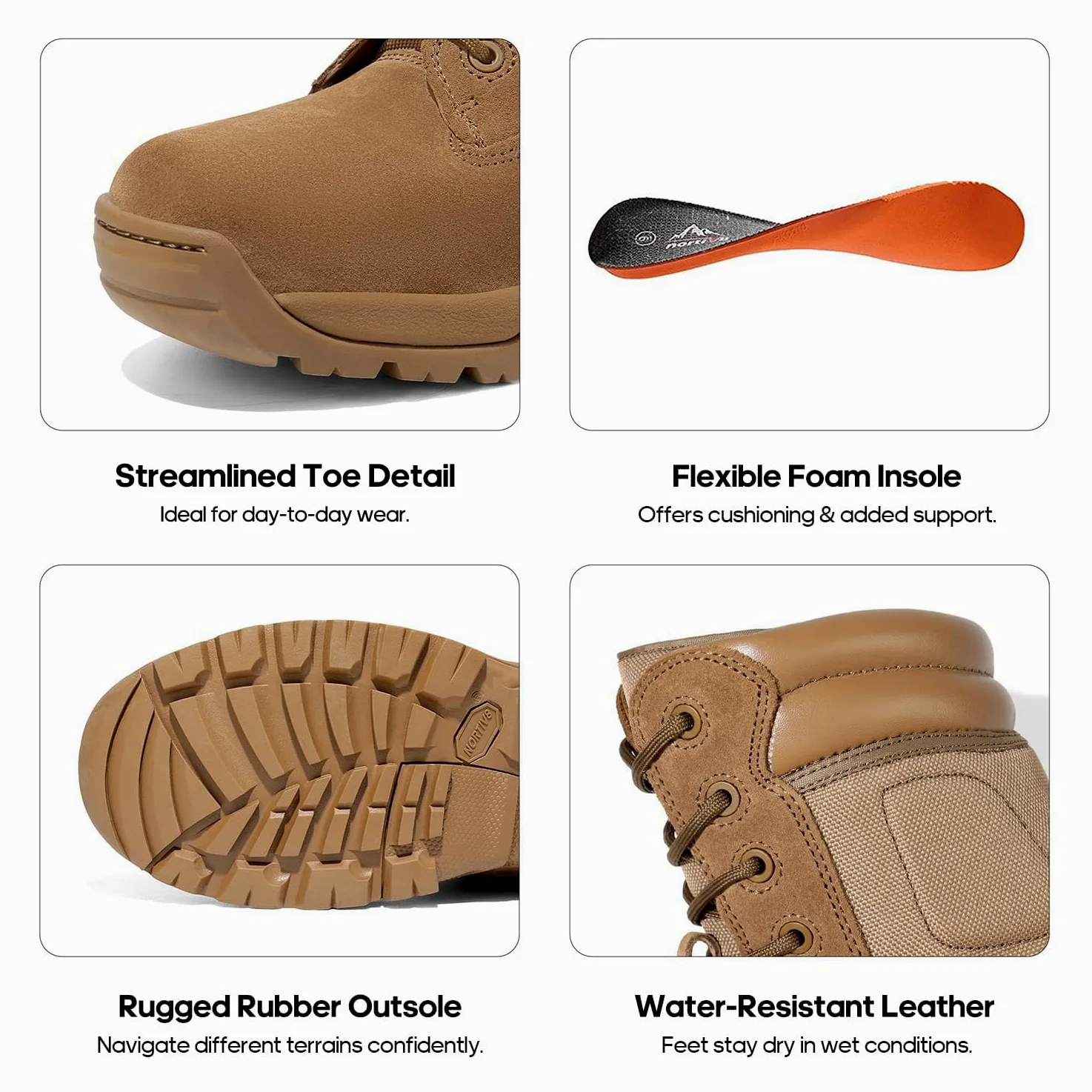 NORTIV 8 Botas de Trabajo Tácticas Militares para Hombre Botas Policiales Senderismo Motocicleta Botas Combate