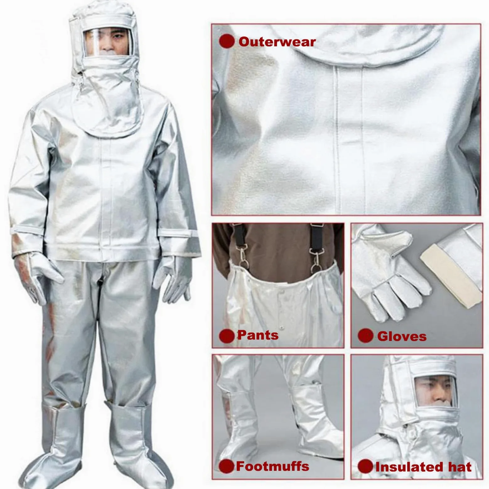 Ropa Ignífuga, Traje Retardador Llamas Resistente A Radiación Térmica Fábrica Vidrio, Planta Química, Barco