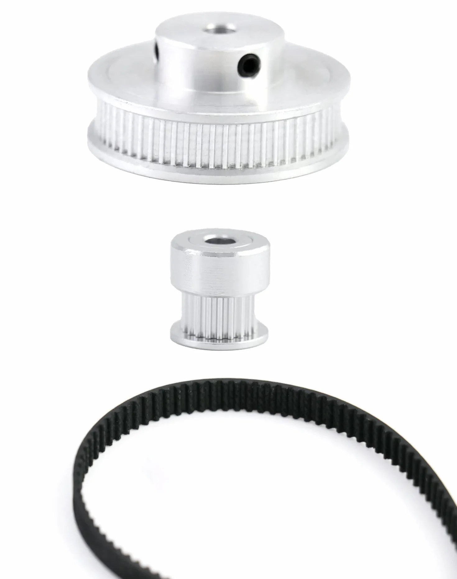 QWORK Juego de Polea Sincronización GT2 para Impresora 3D, 20 y 60 Dientes 5mm, 2 Juegos