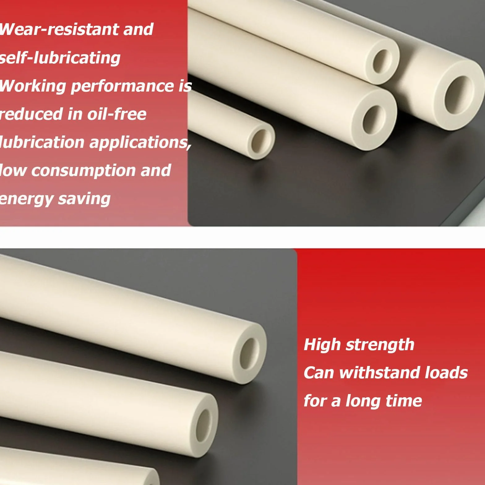 POM Tubos de Plástico Técnico, Pack de 2 Barras Huecas de 500mm, Acetal de Alta Resistencia para Torno, 25mm x 16mm